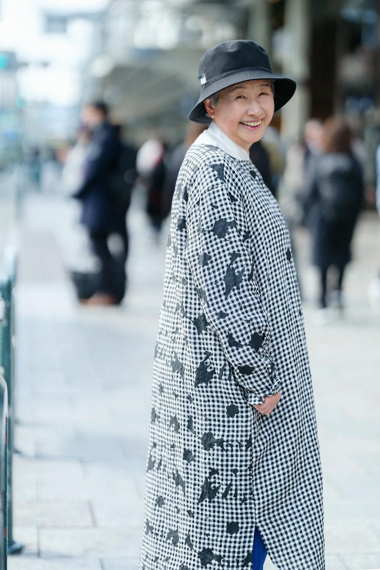 린넨 체크 그란 원피스/오오라카와 여백