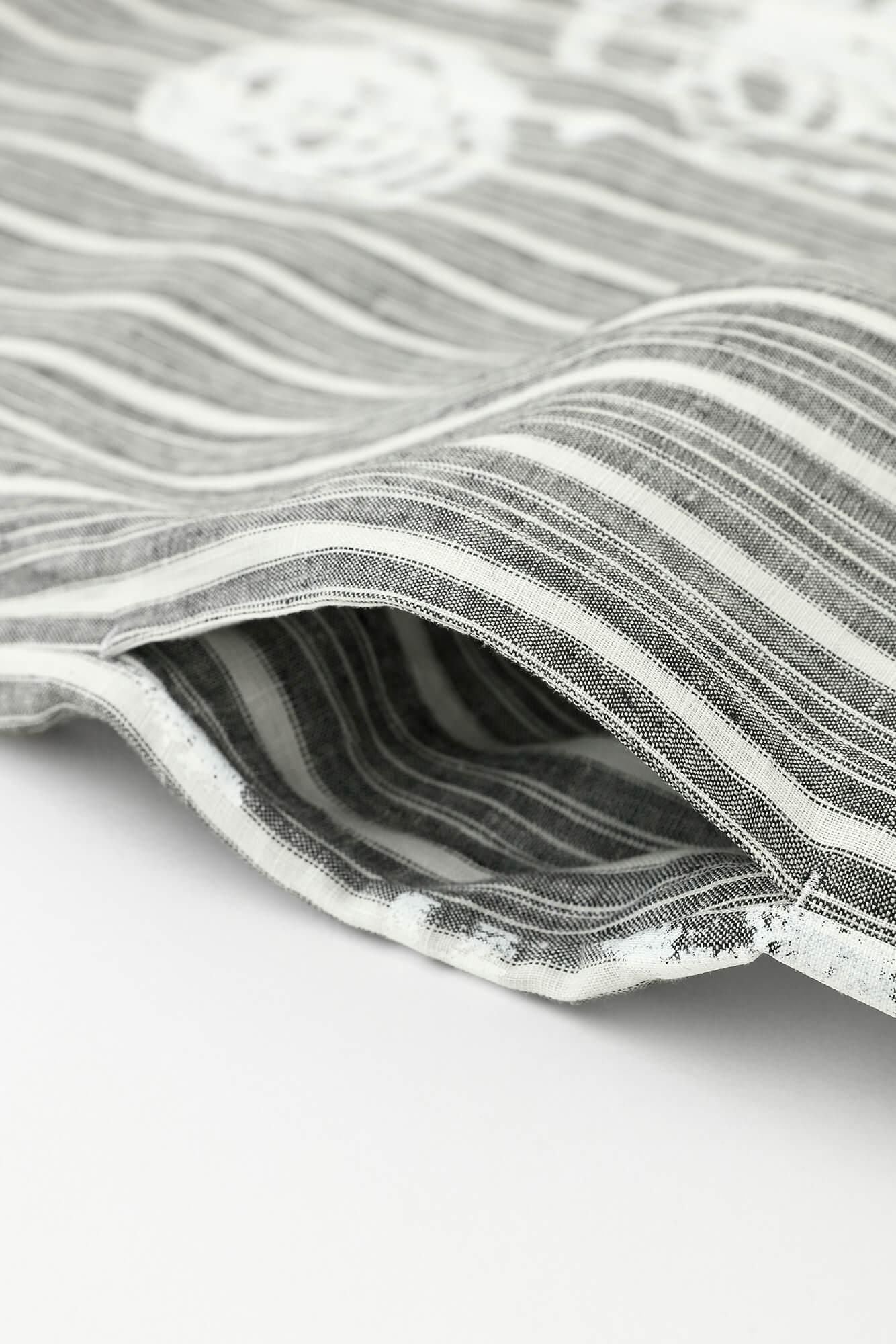 亞麻格子休閒襯衫洋裝/柔和和留白