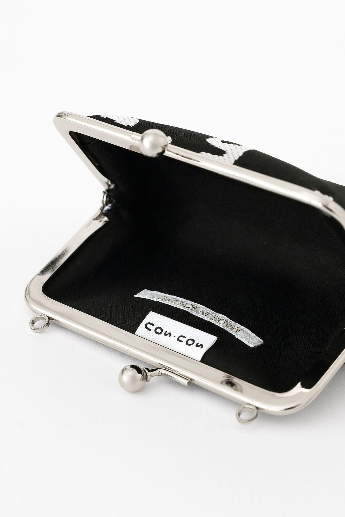 錦織口金包 中/SO-SU-U十數 昆 上下 黑色