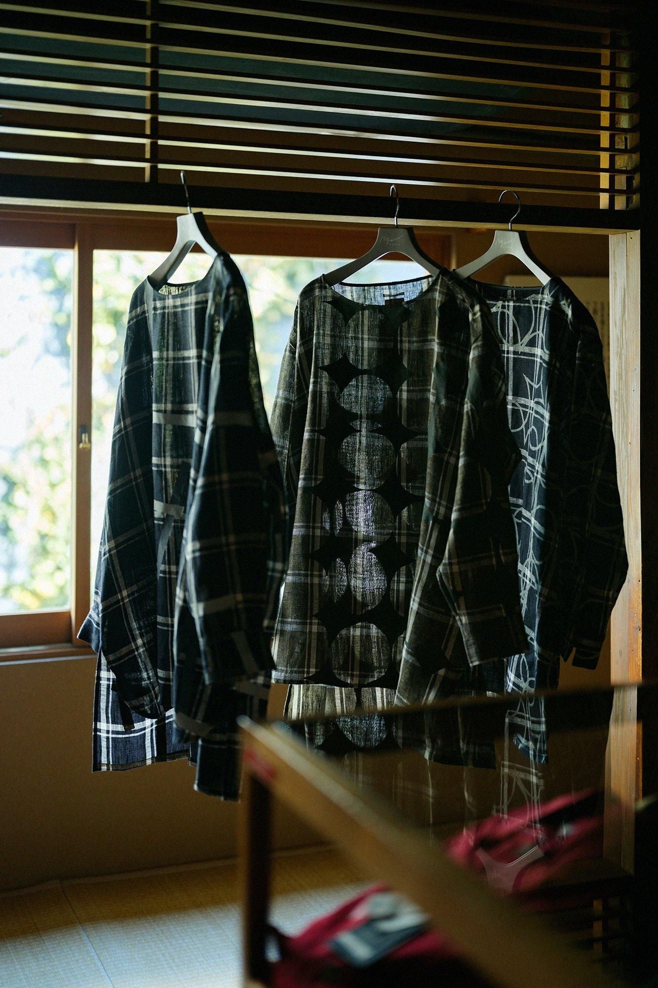 【Online】Linen Check Gran Tunic/Marbles and Blank