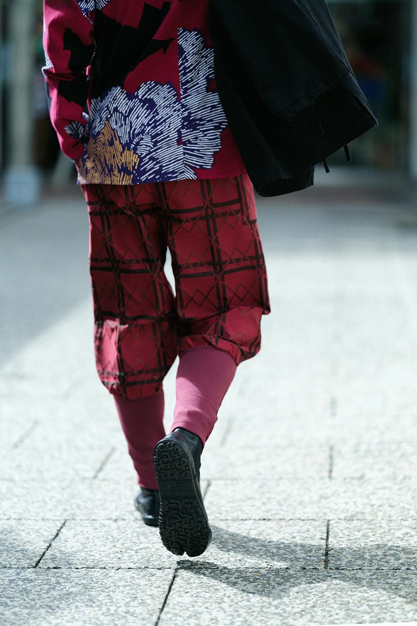 緹花哈倫褲/胭脂紅