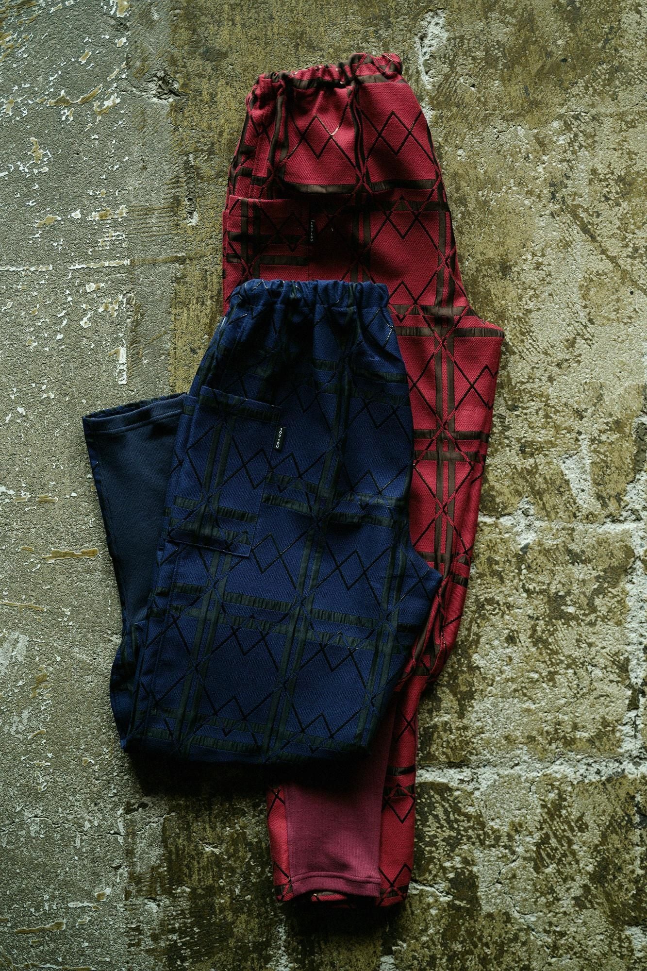 緹花哈倫褲/胭脂紅