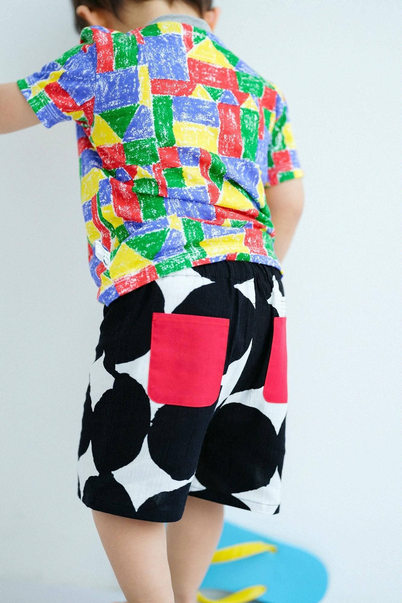 ●高島縮棉20/20童裝及膝短褲/彈珠