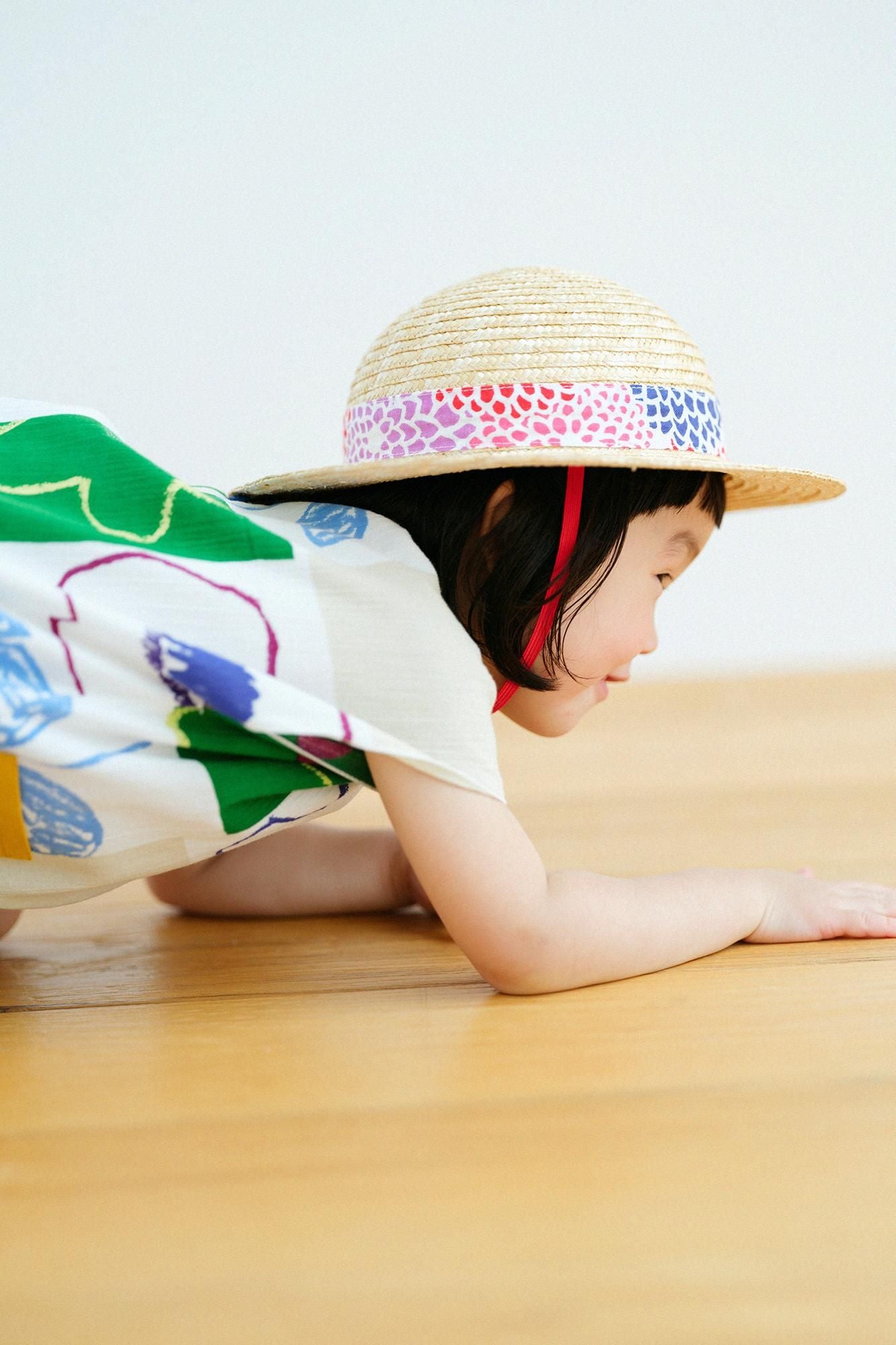 ● Wheat straw hat / Chrysanthemum White