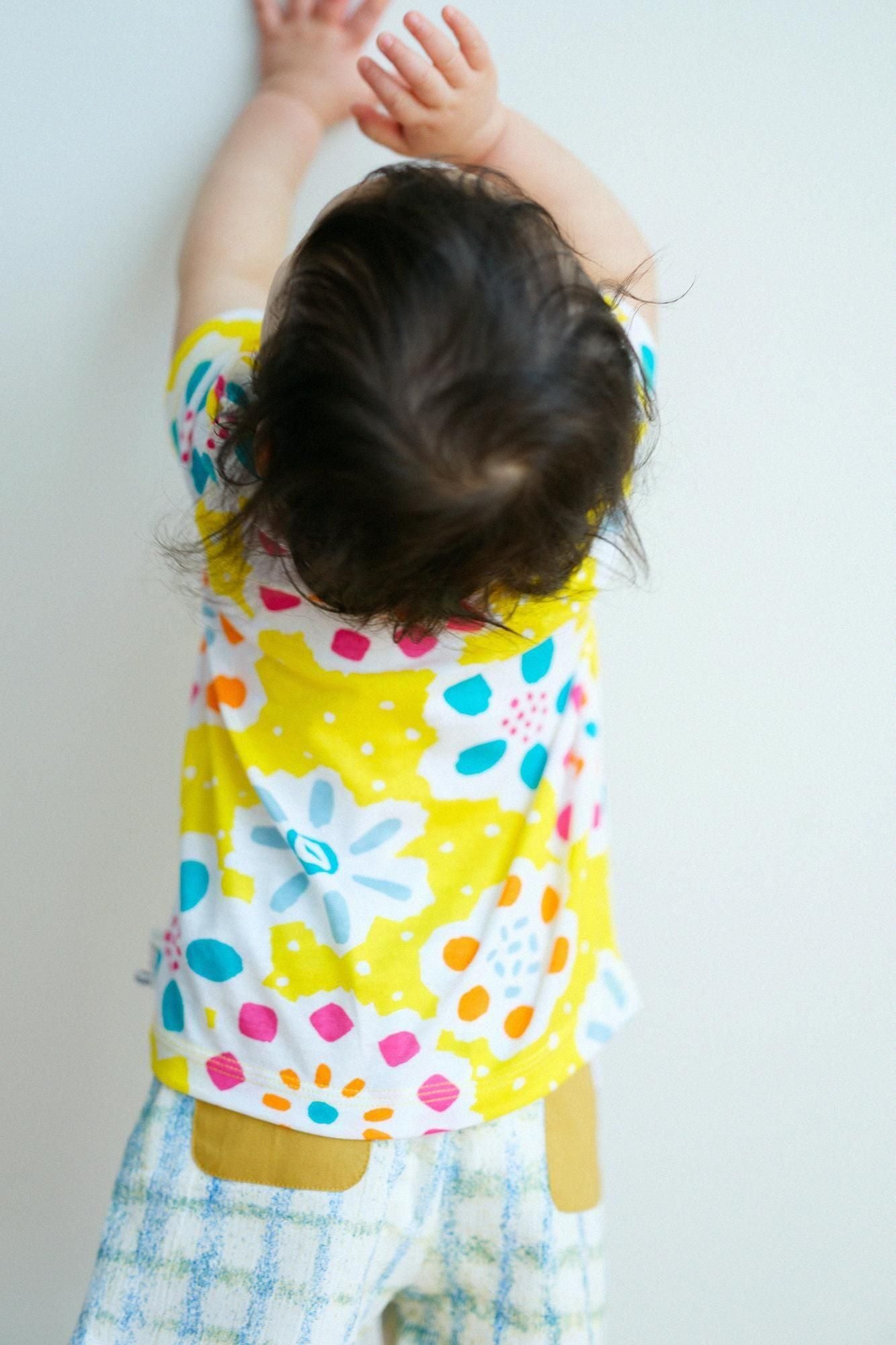 ●方領上衣/夏花火 黃色