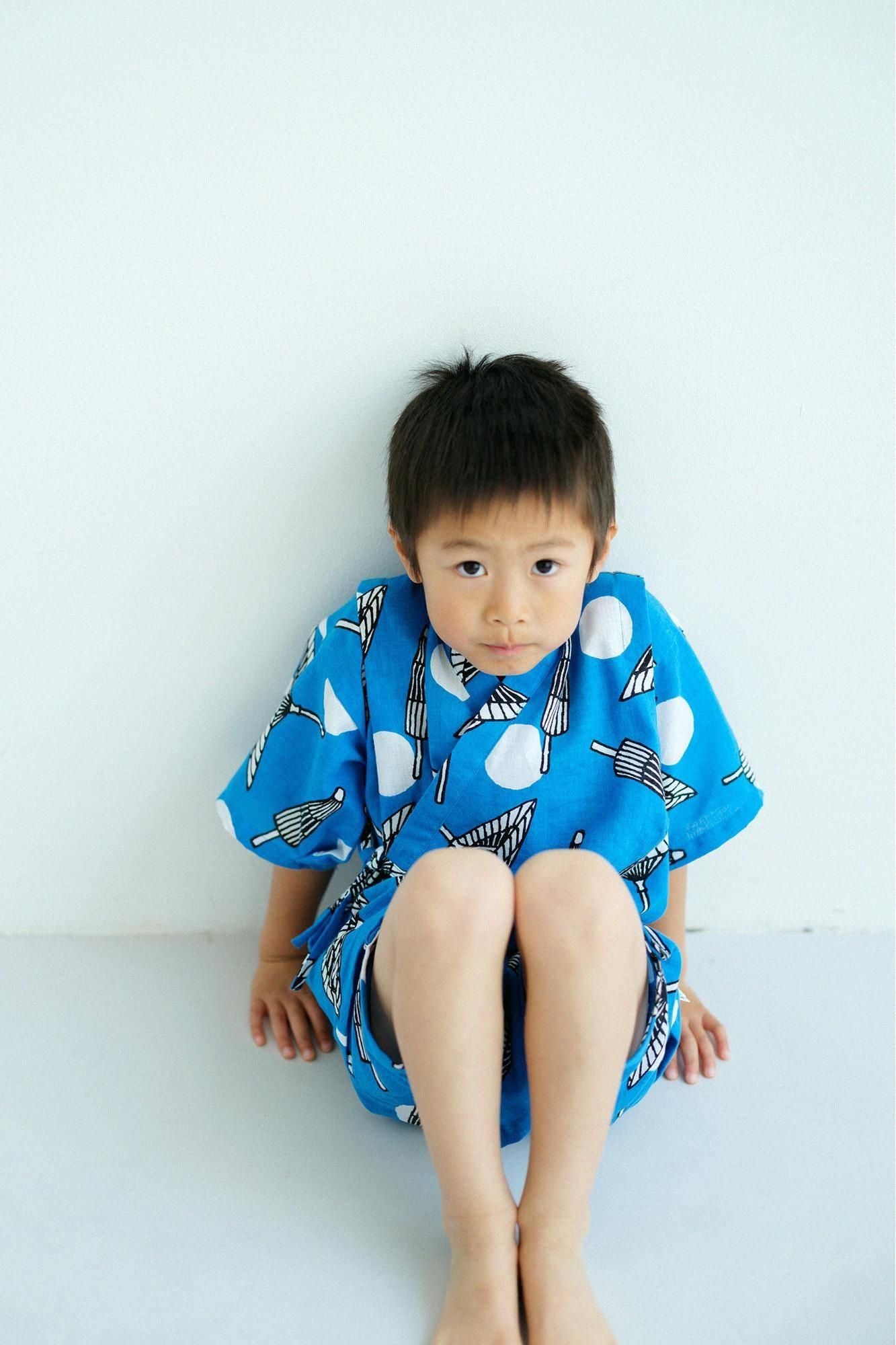 ●いせもめん こどもじんべい/ばんがさにすいぎょく