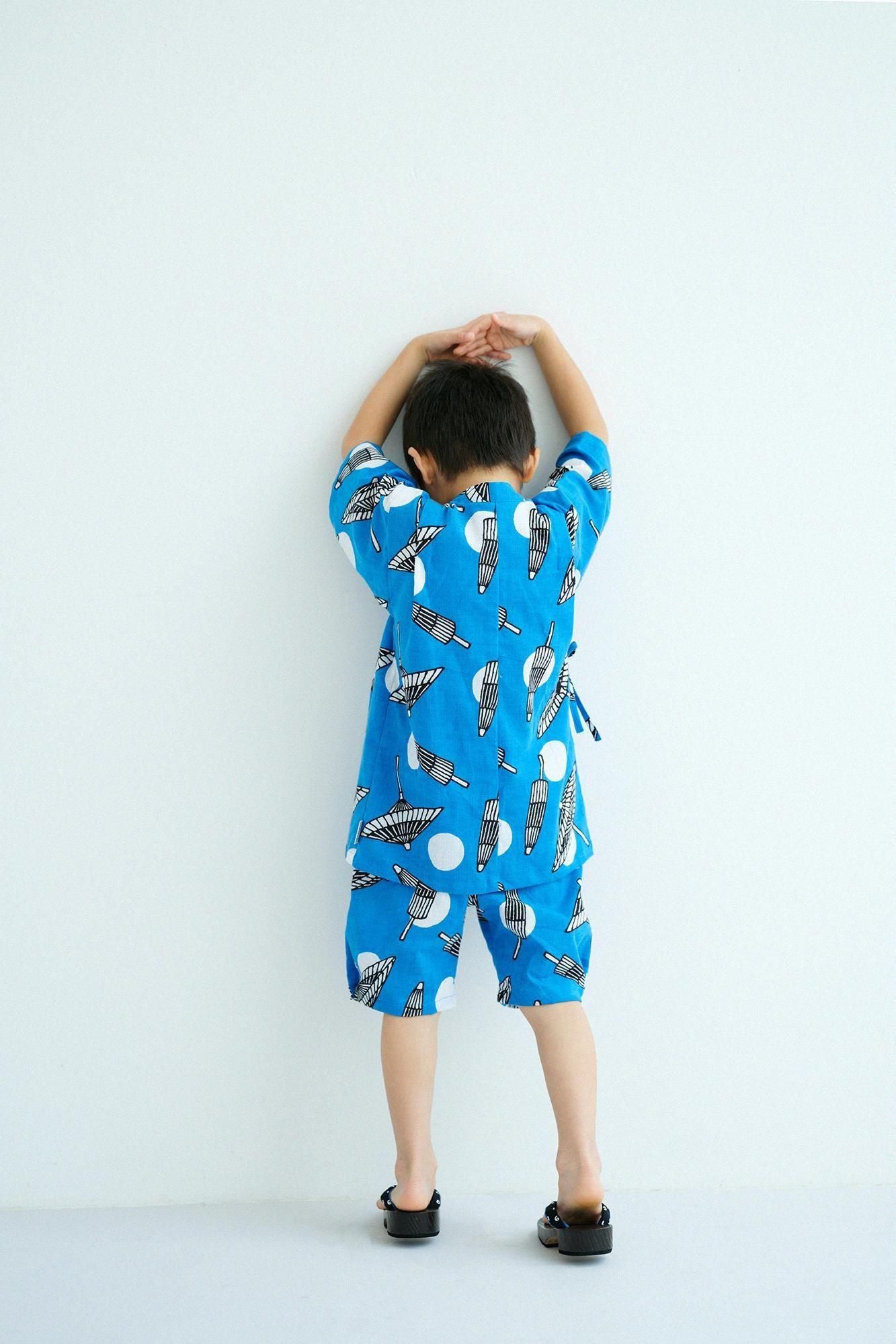 ●いせもめん こどもじんべい/ばんがさにすいぎょく