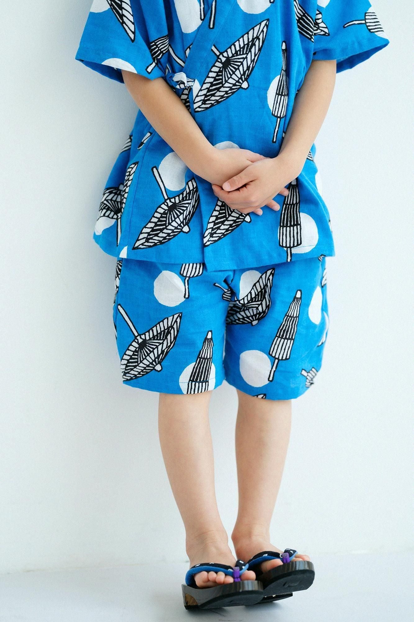 ●いせもめん こどもじんべい/ばんがさにすいぎょく