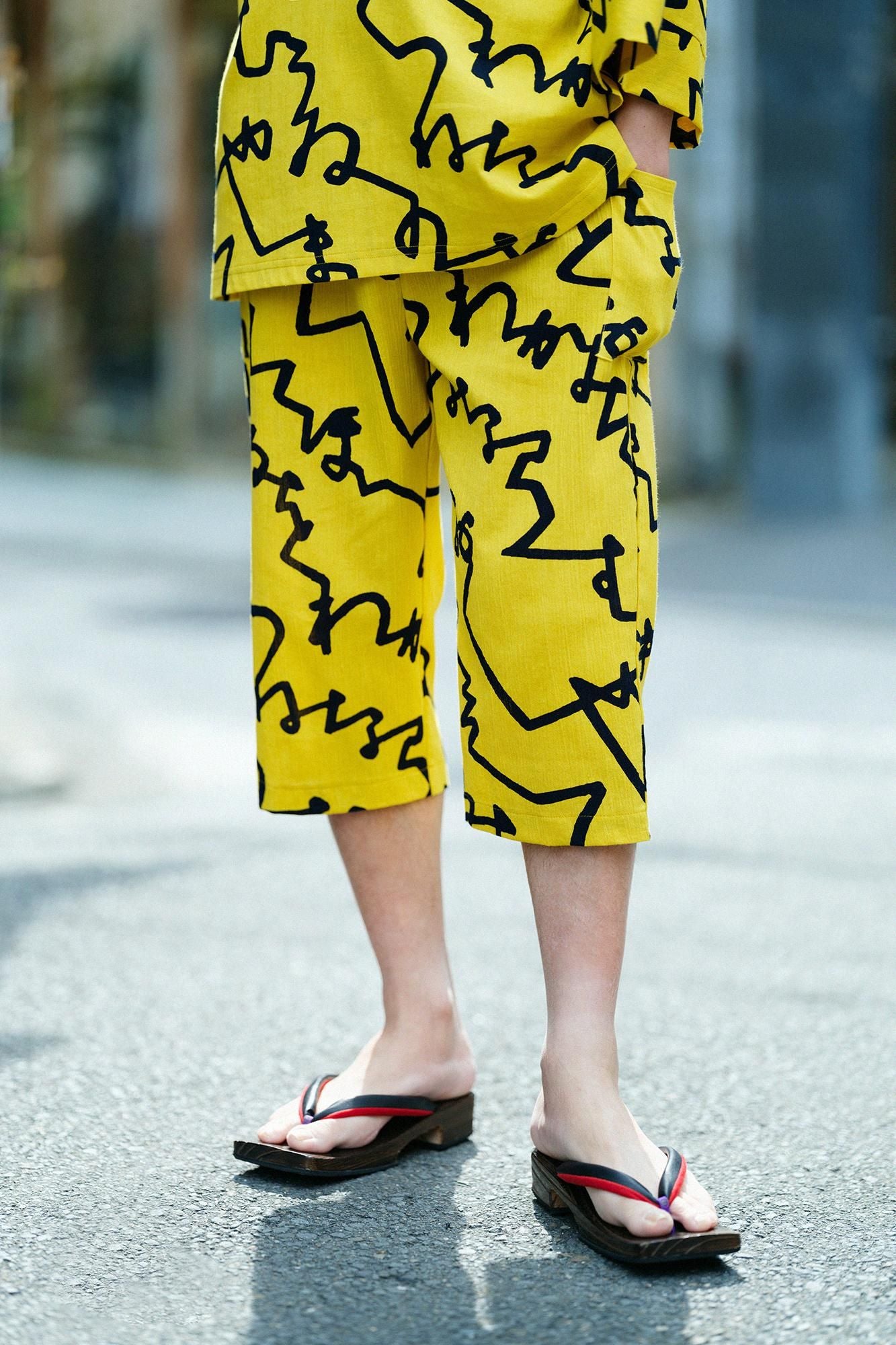 高島縮棉 20/20細腿褲/文