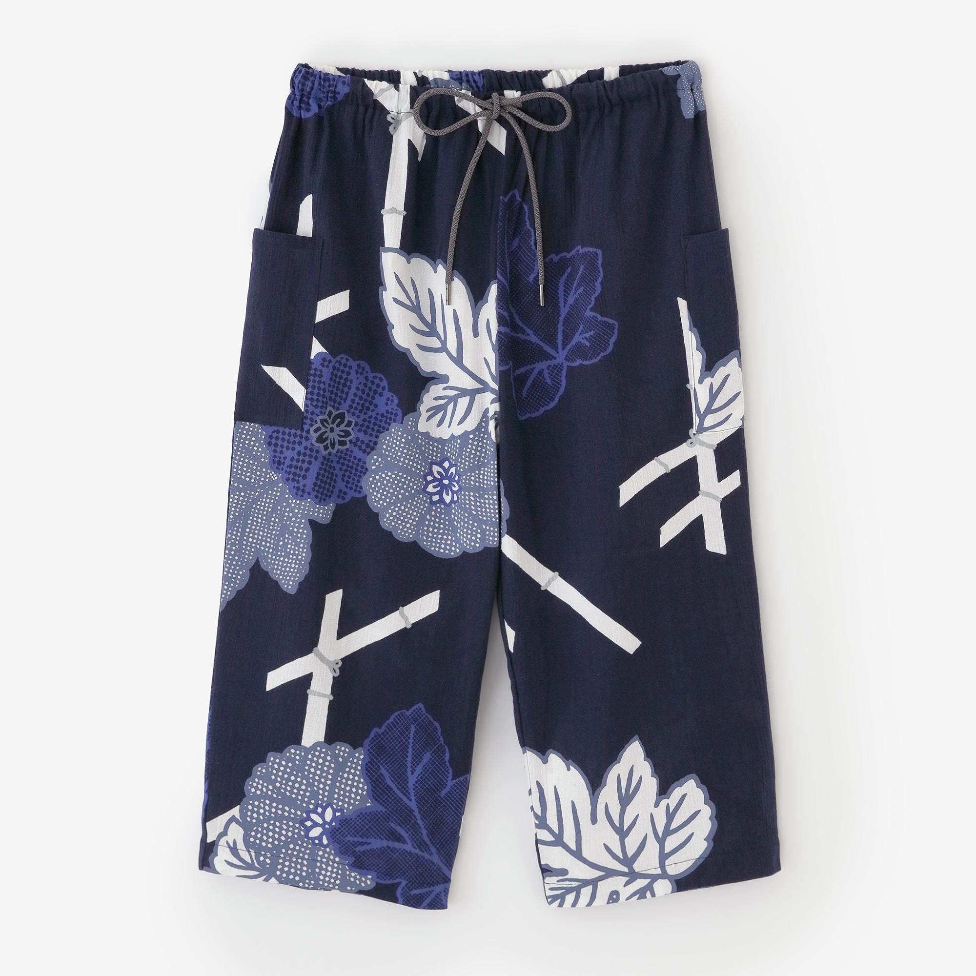 高島縮棉 20/20 細腿褲/籬菊圖案 再現