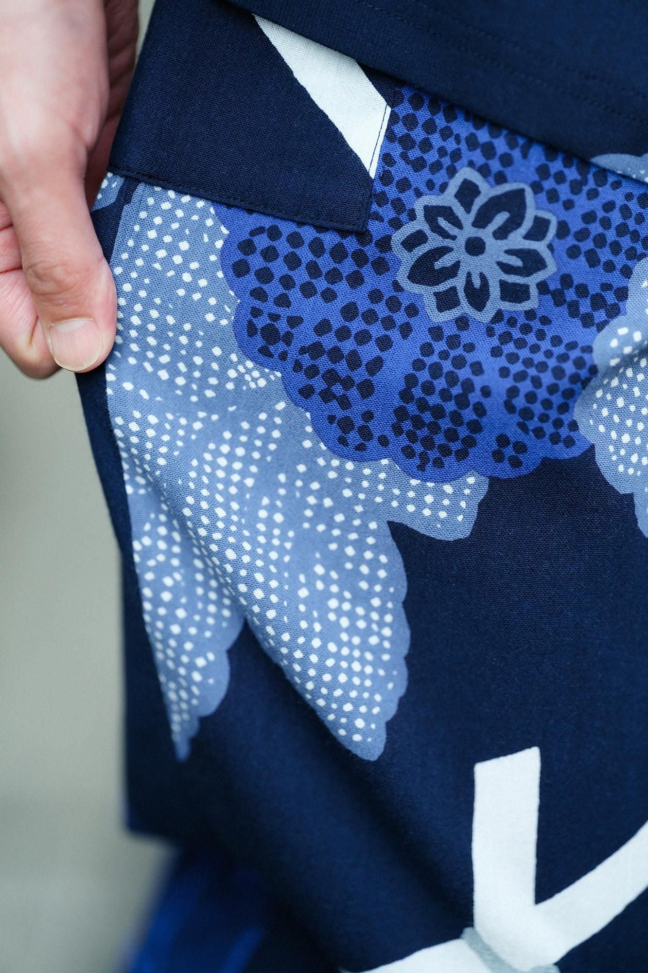 高島縮棉 20/20 細腿褲/籬菊圖案 再現