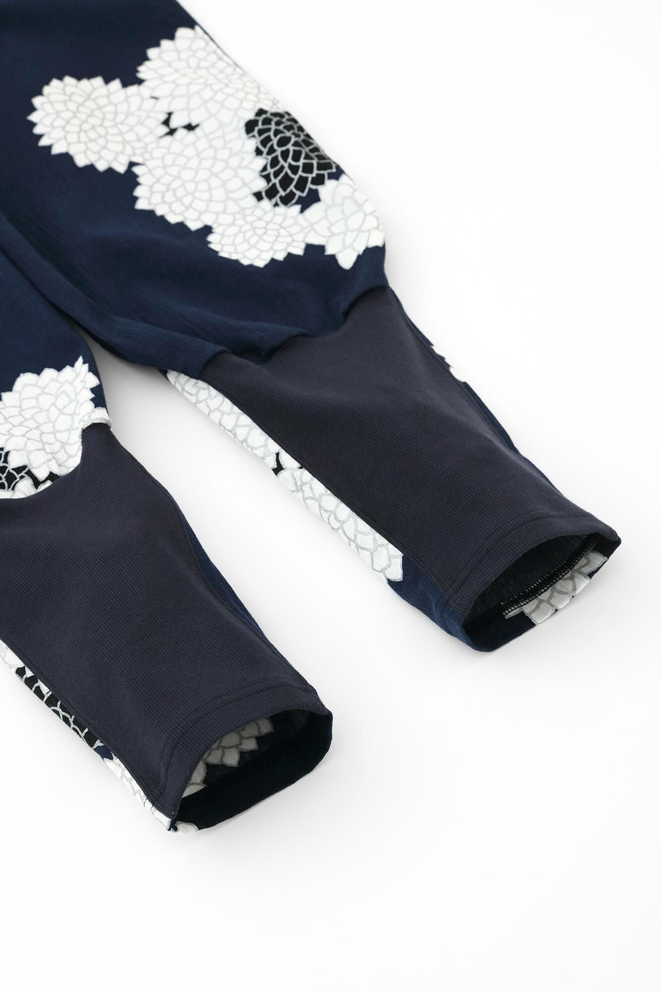 Chizimi Cotton 20/20 Harem Pants / Chrysanthemum in Clouds Ryoya