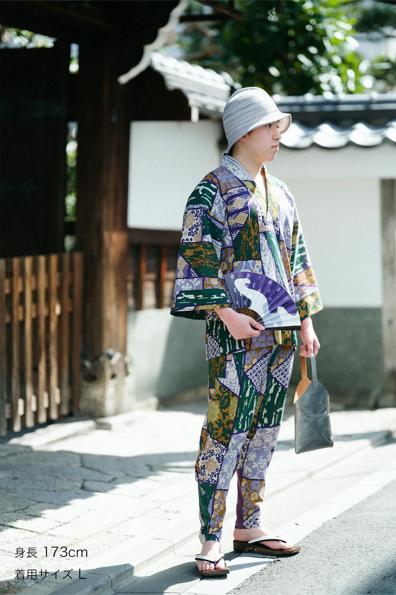 高島縮 20/20 裁付(たっつけ)えんゆう穿き/金銀襴緞子等縫合せ(きんぎんらんどんすとうぬいあわせ) 写し(うつし)