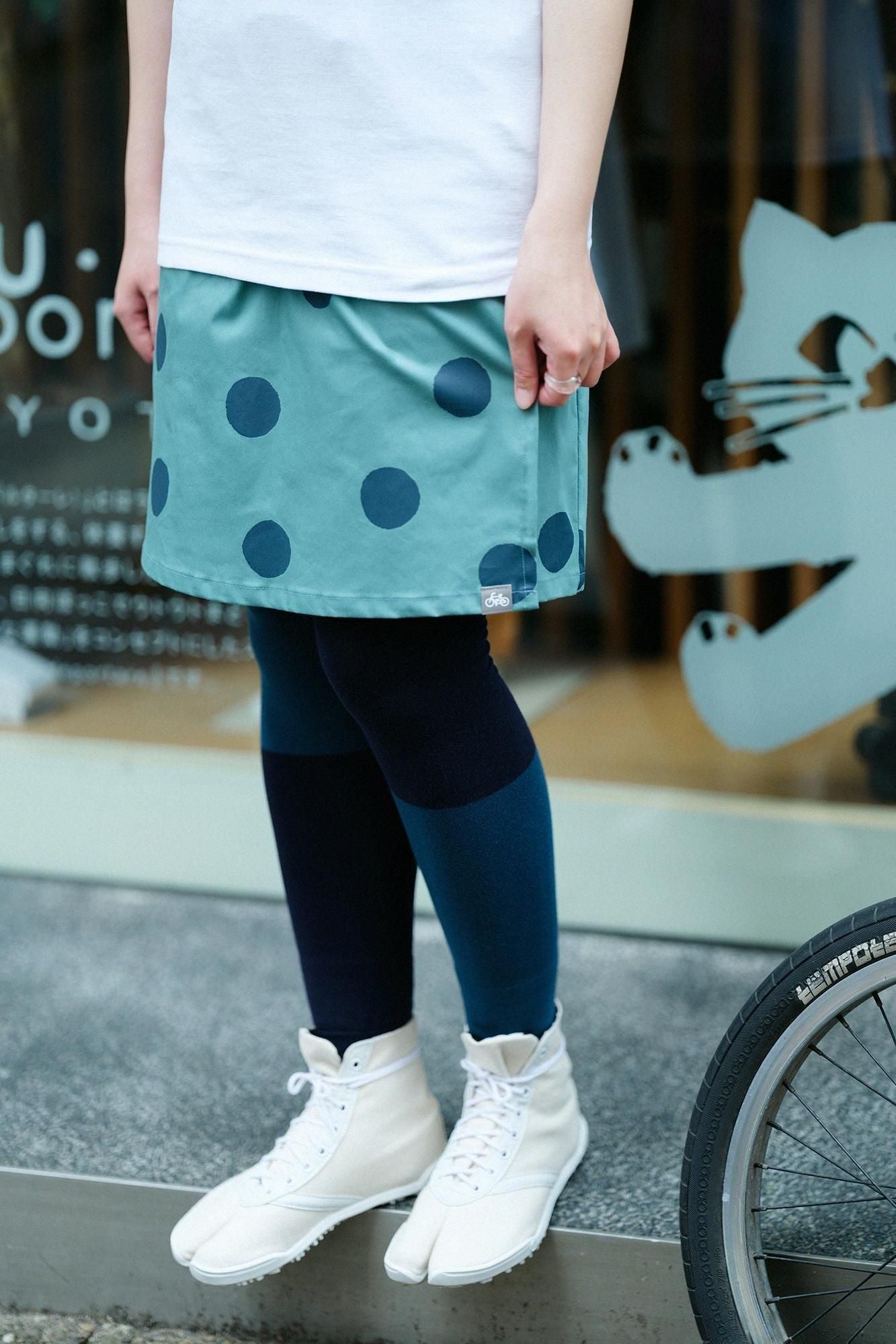 Twill BIKE Culottes / Polka Dots Mara Greyish Green