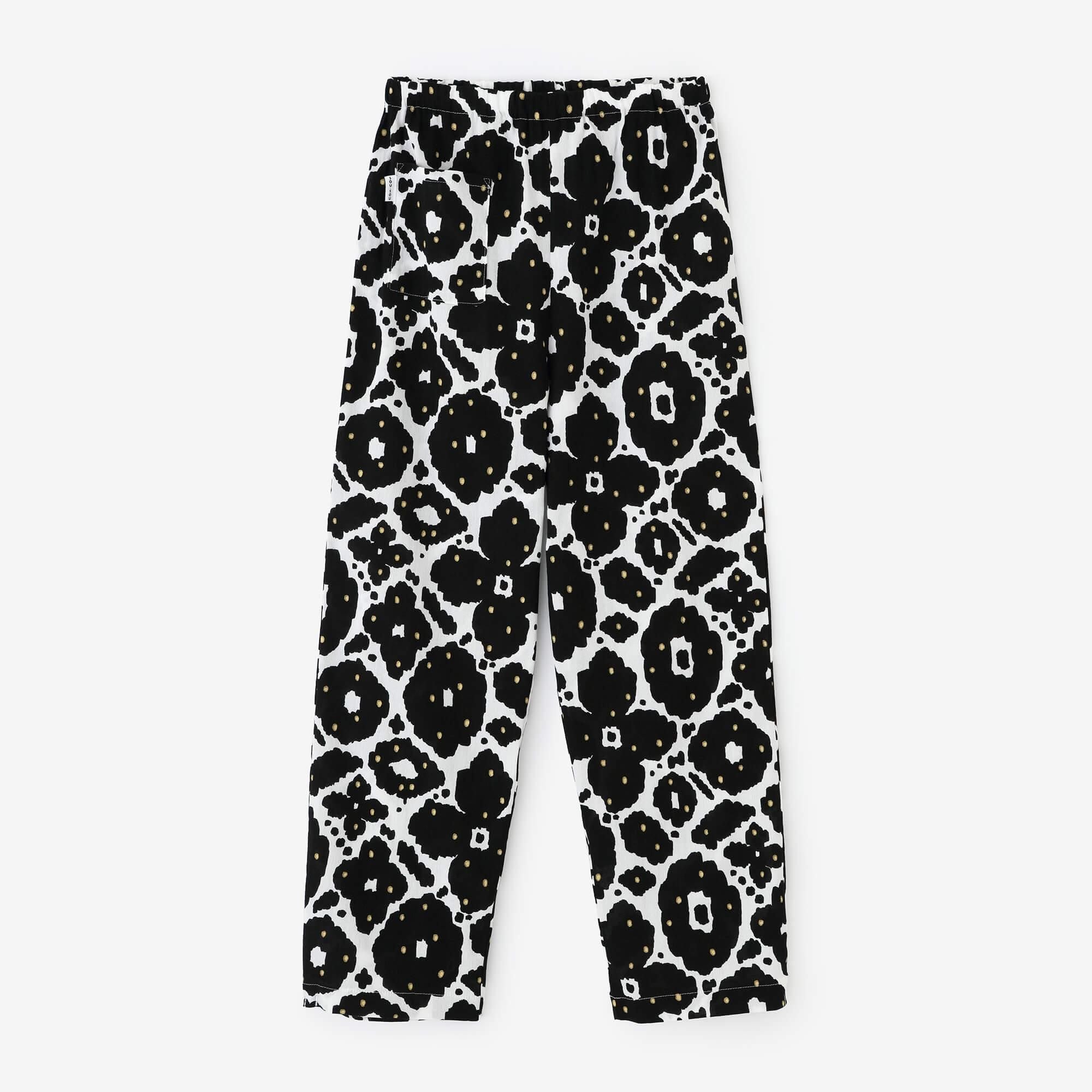 高島縮棉 40/40 細腿褲/花裝飾