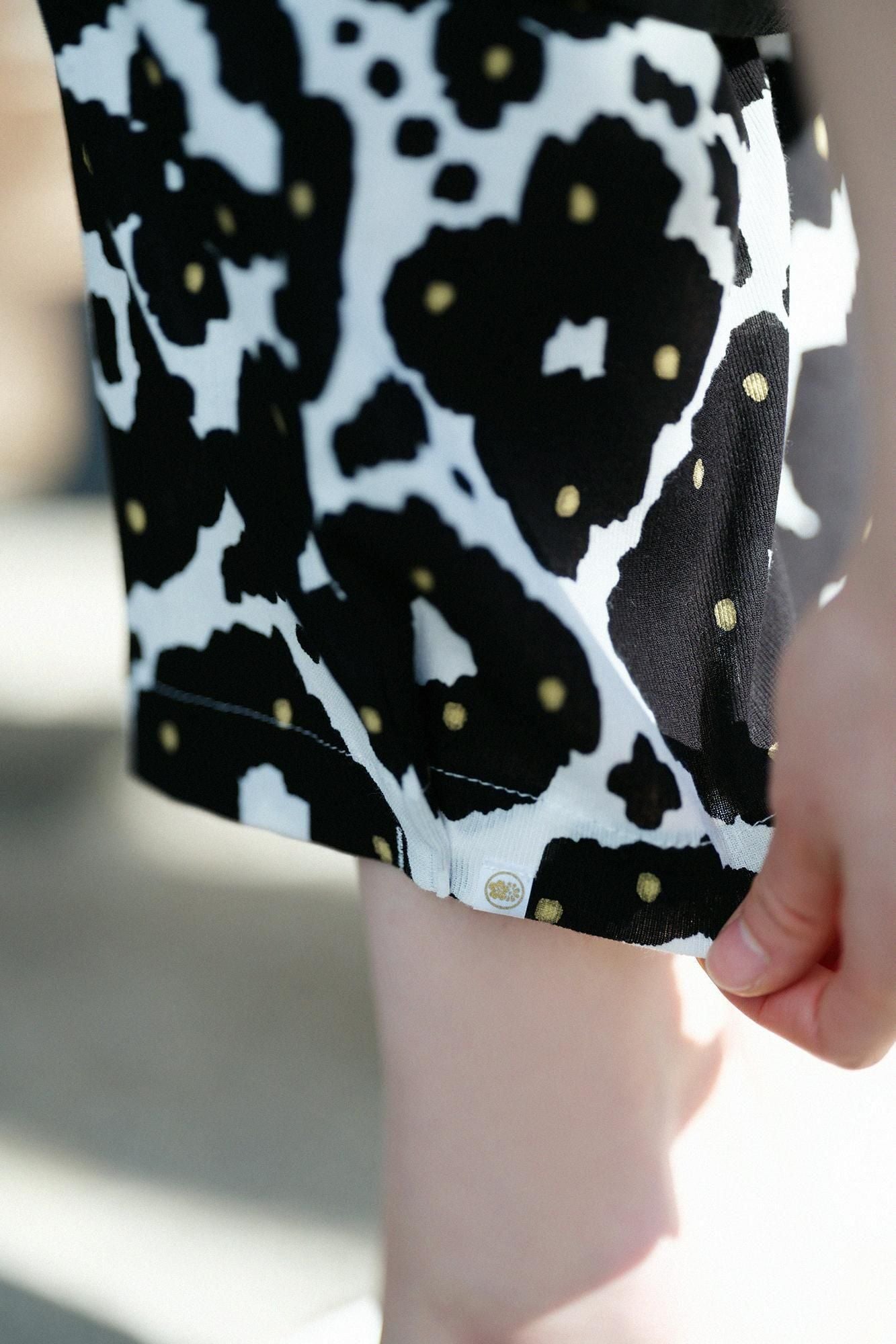 高島縮棉 40/40 細腿褲/花裝飾