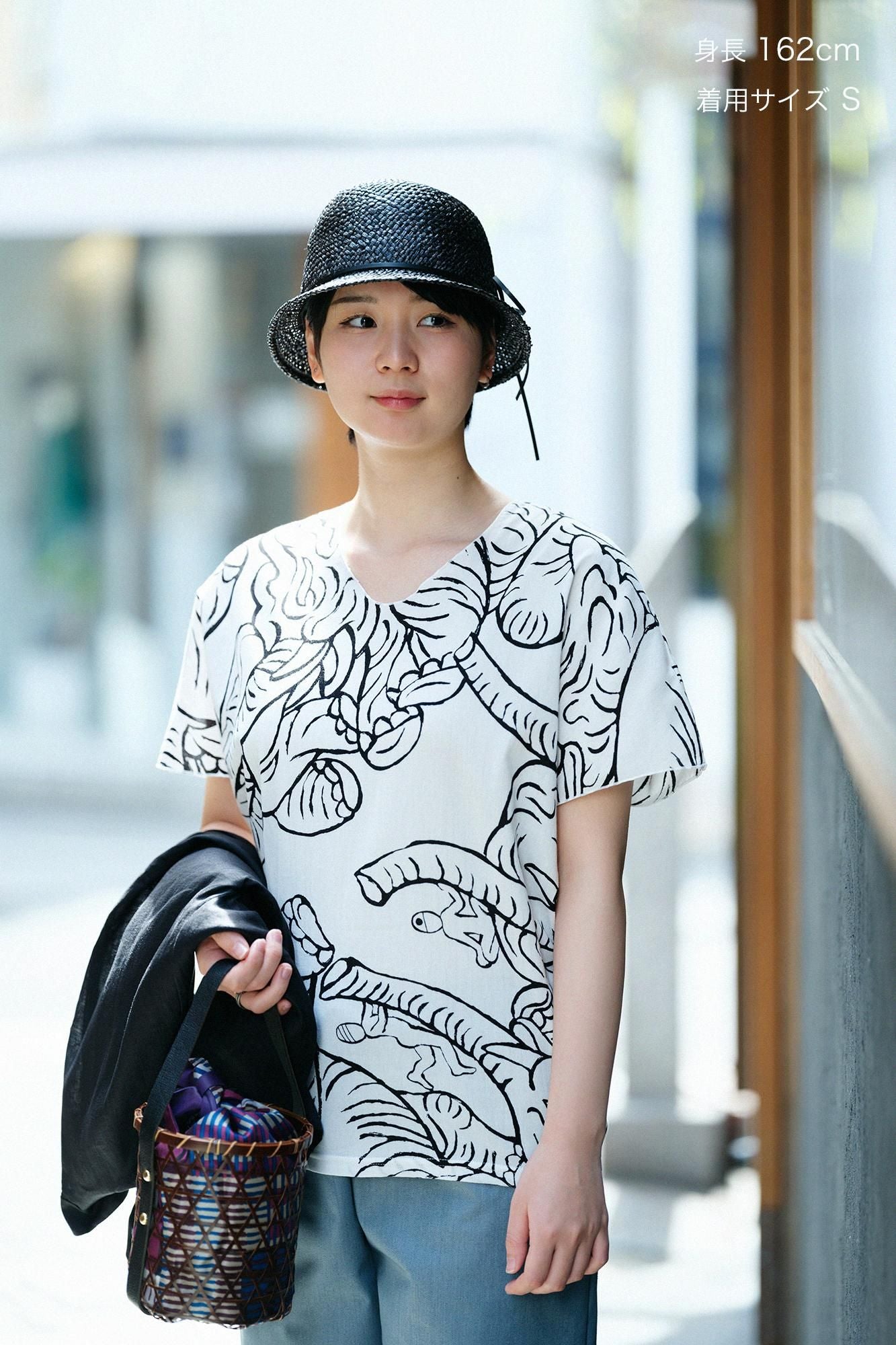 高島縮棉 40/40 短袖上衣/flying elephants