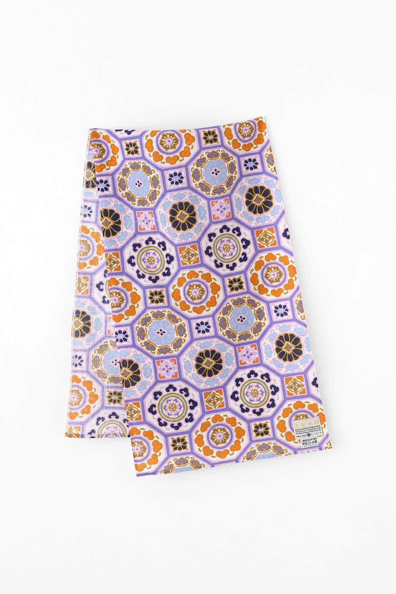 伊勢木綿 くびまき 短丈/華麗 (かれい)紅藤色(べにふじいろ)