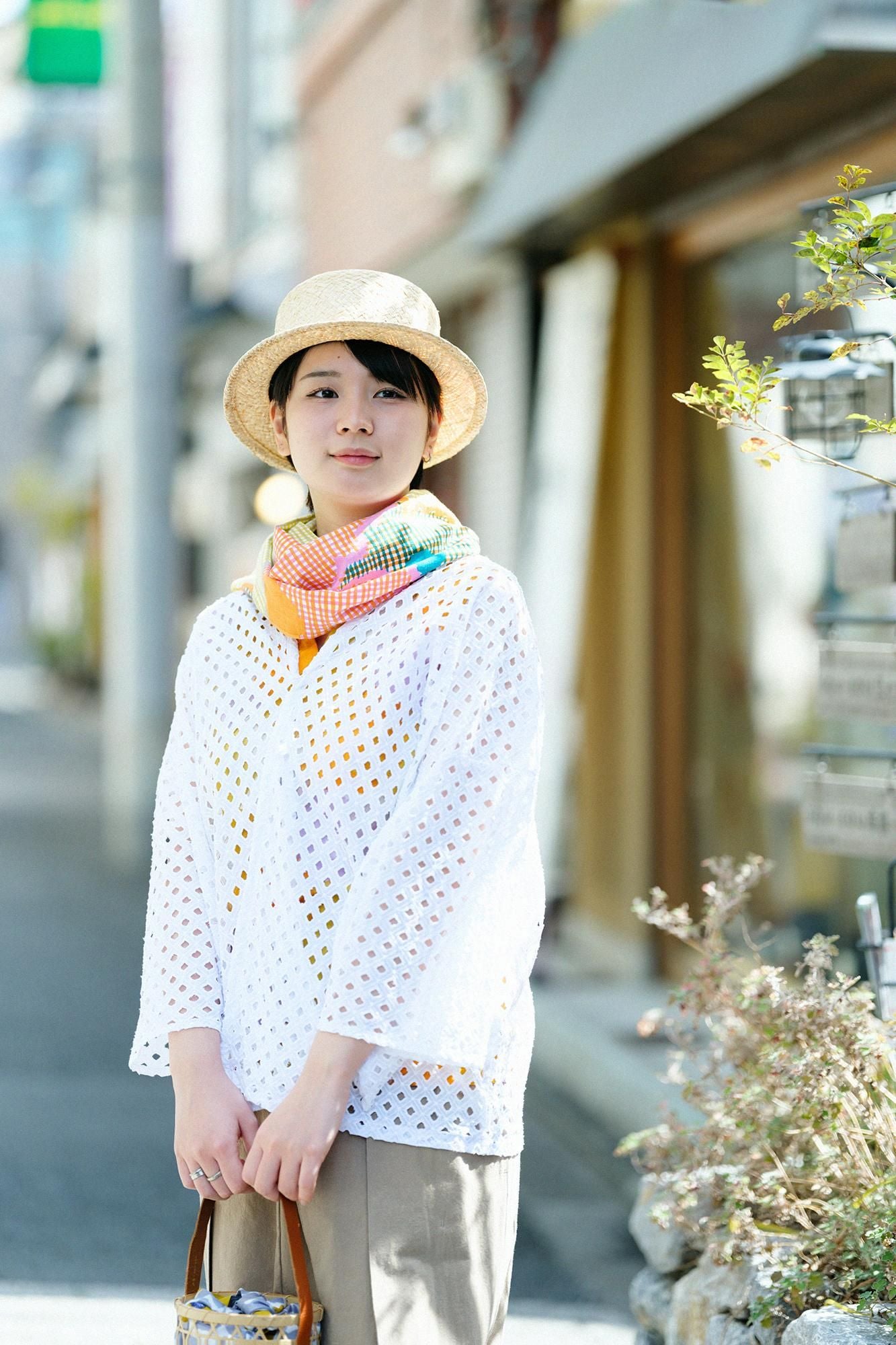 伊勢木綿 くびまき 短丈/彩々(さいさい)