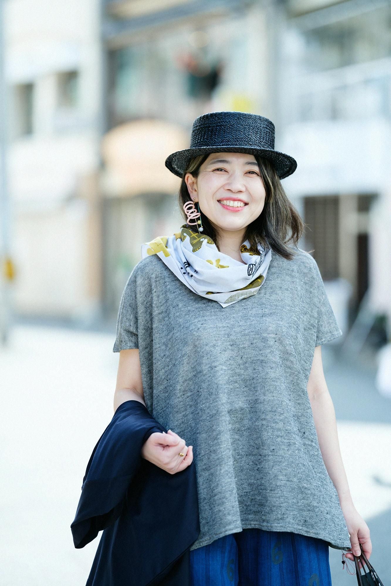 伊勢木棉 圍巾 短版/土偶