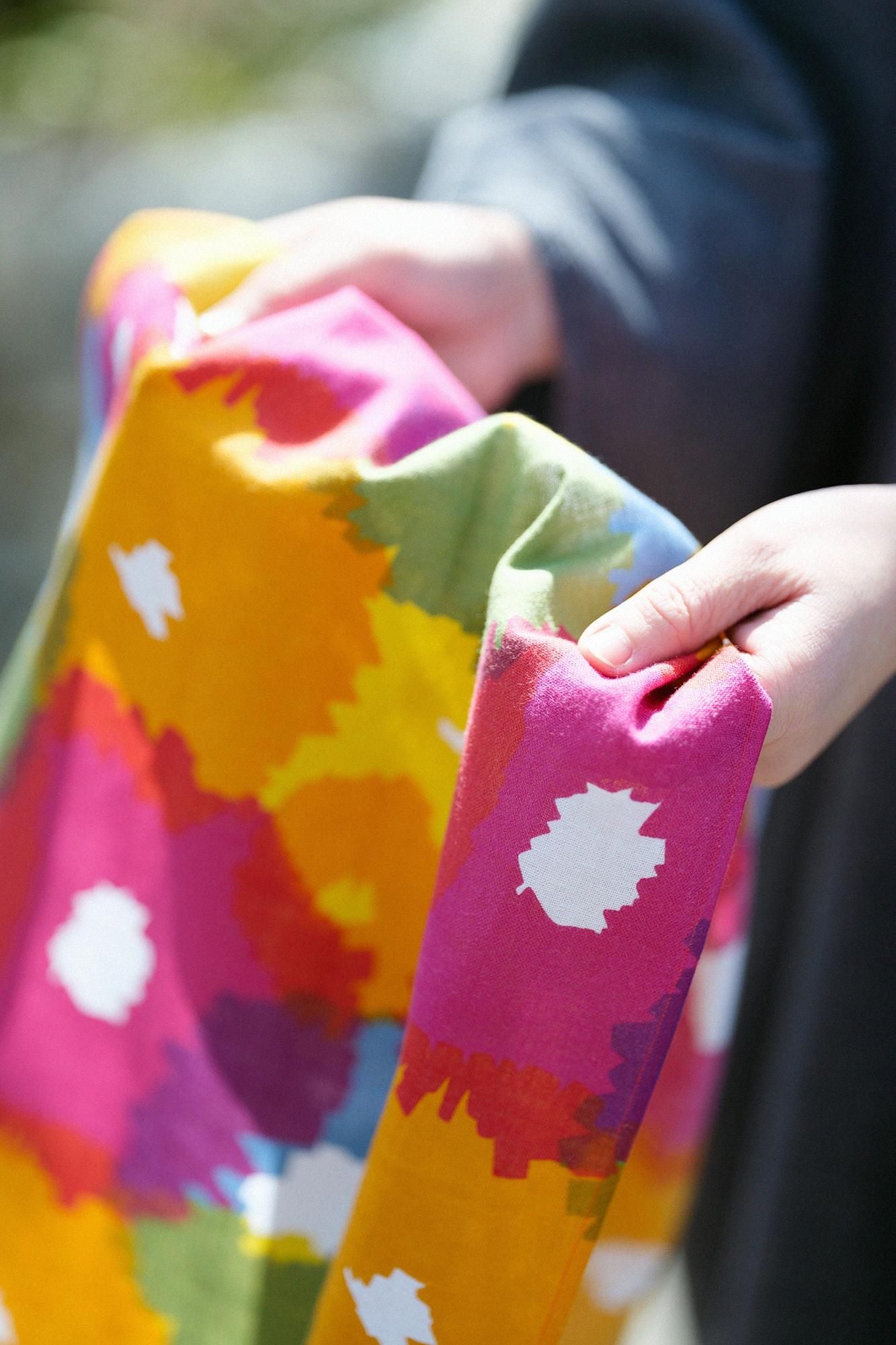 伊勢木綿 くびまき 短丈/咲きほこる