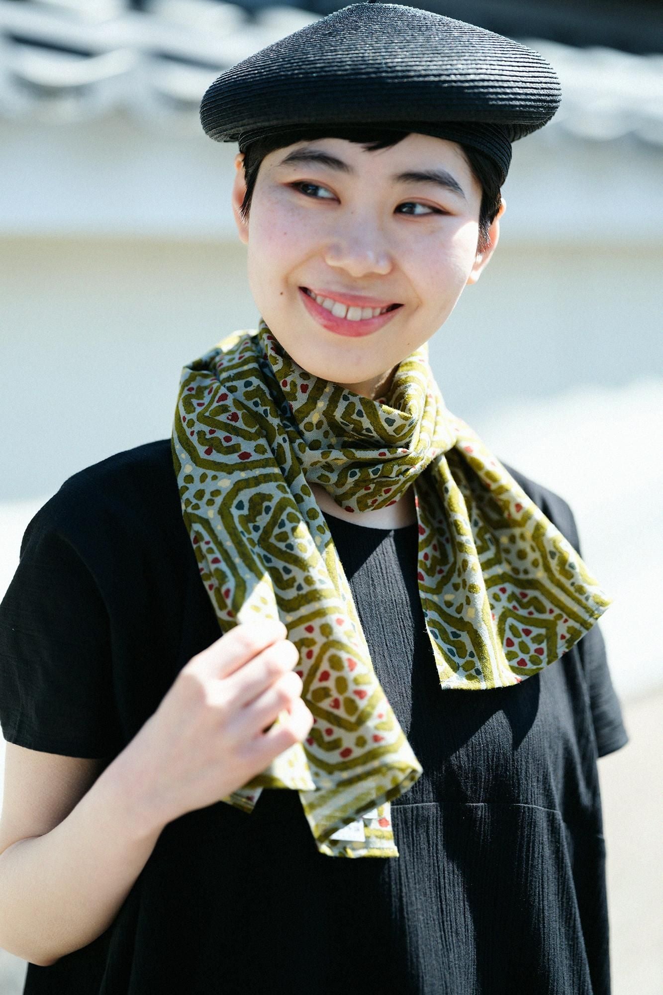 Isemomen Cotton Short Scarf / Ceramic Tile