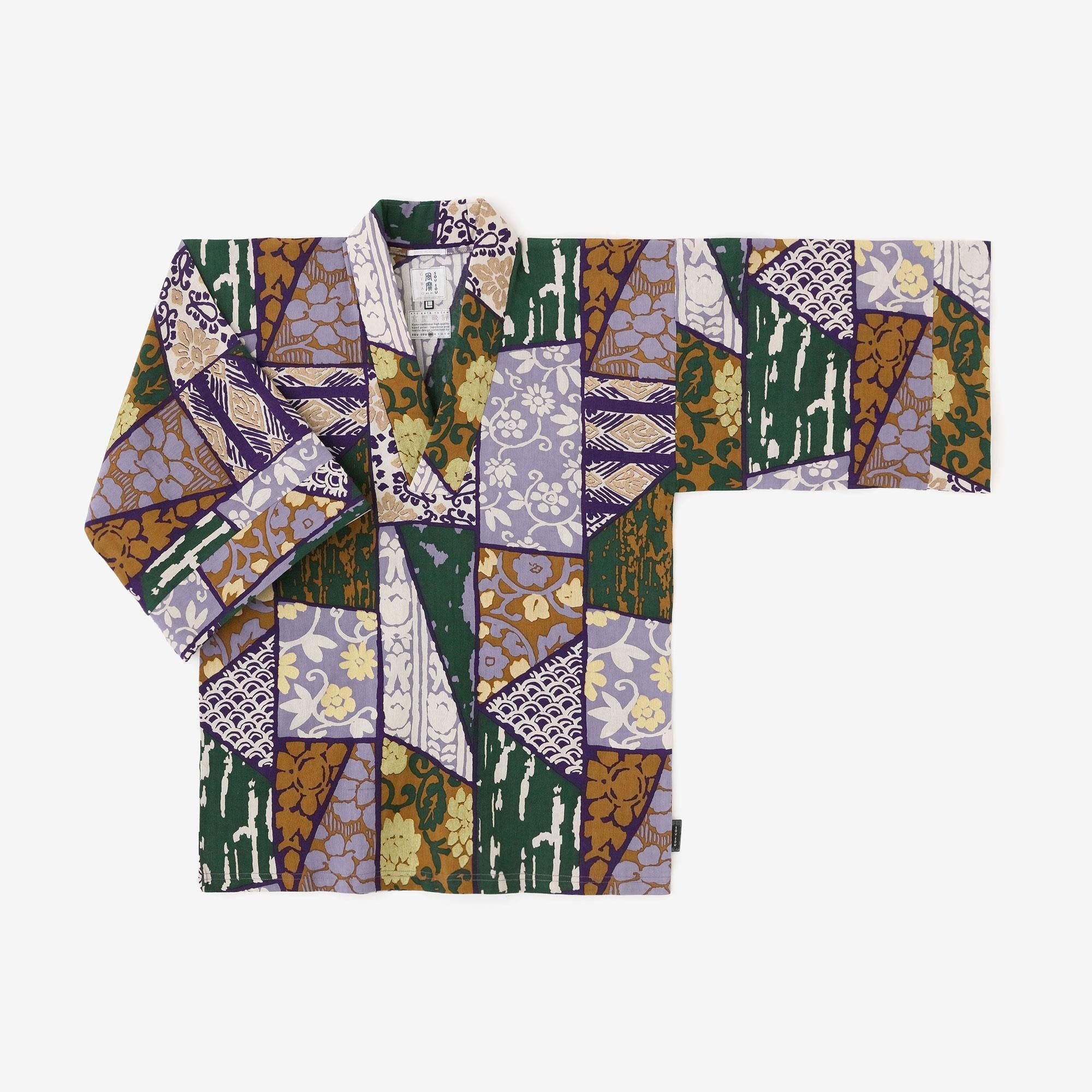 高島縮棉 40/40風靡 上衣/金銀襴緞子等縫合胴服 再現