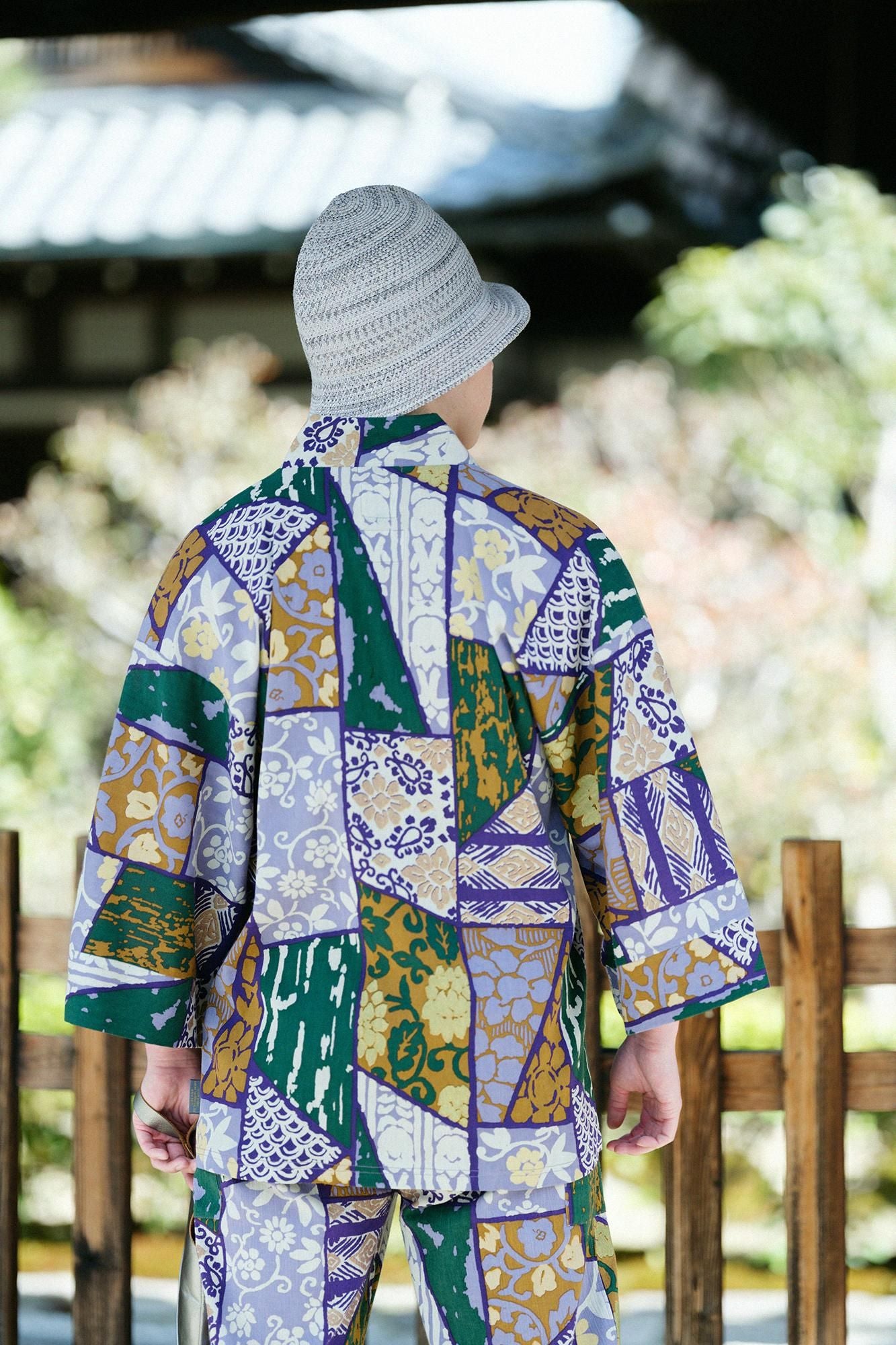 高島縮棉 40/40風靡 上衣/金銀襴緞子等縫合胴服 再現