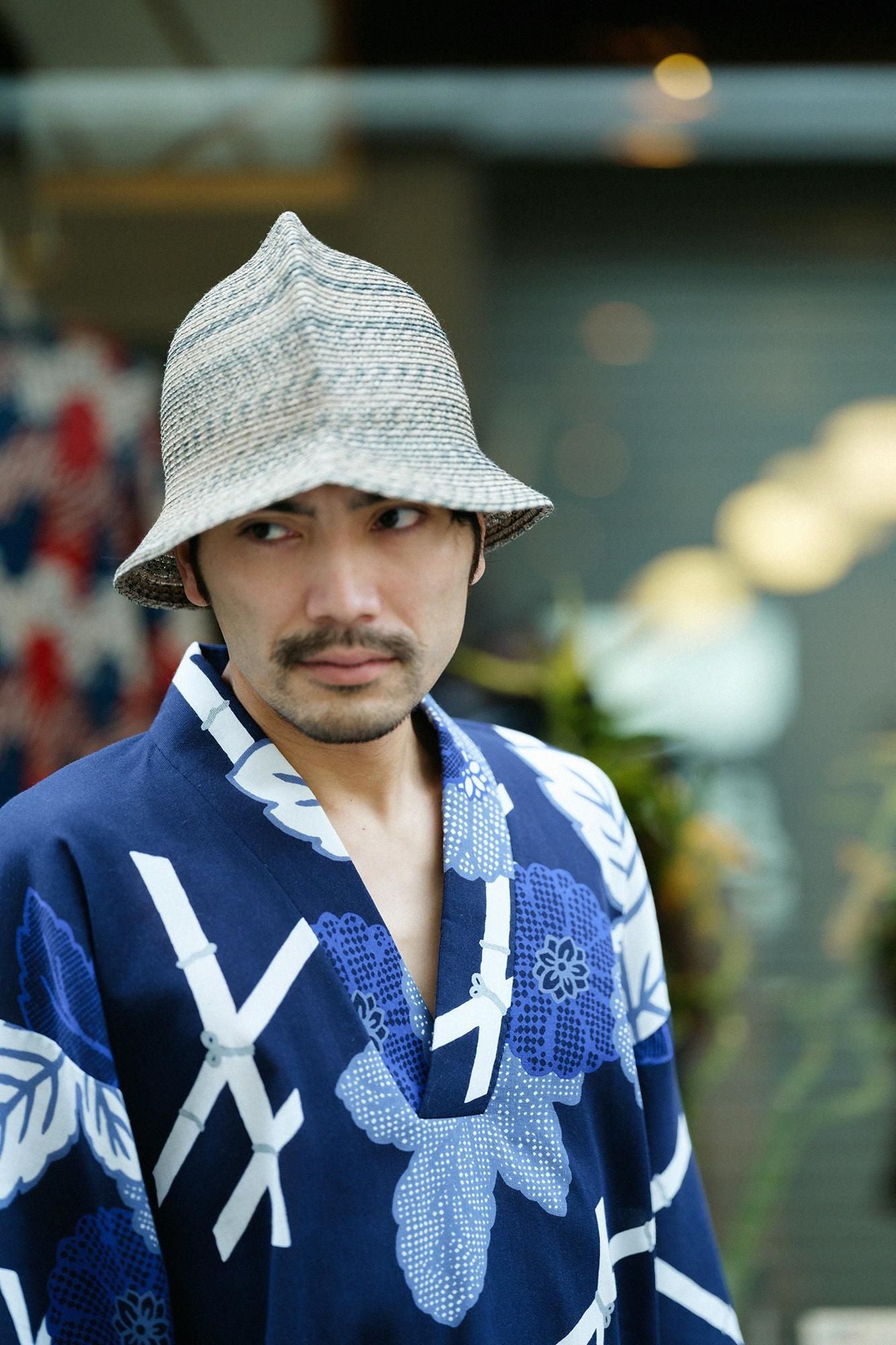 Chizimi Cotton 40/40 Fubi above/Fenced Chrysanthemum-Recreation