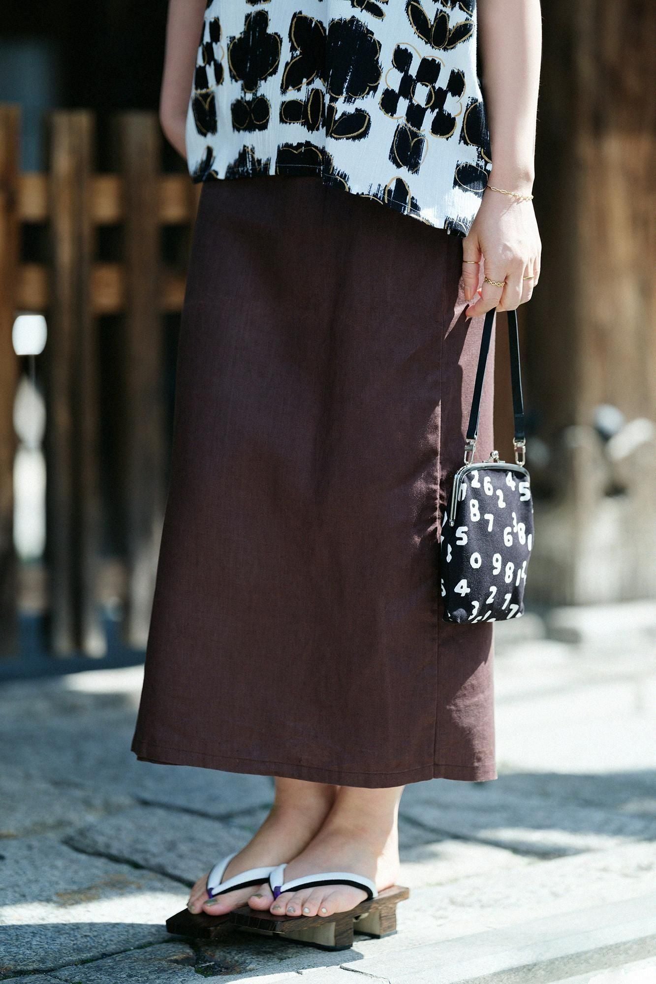 【官網限定】麻 裹裙/棕色