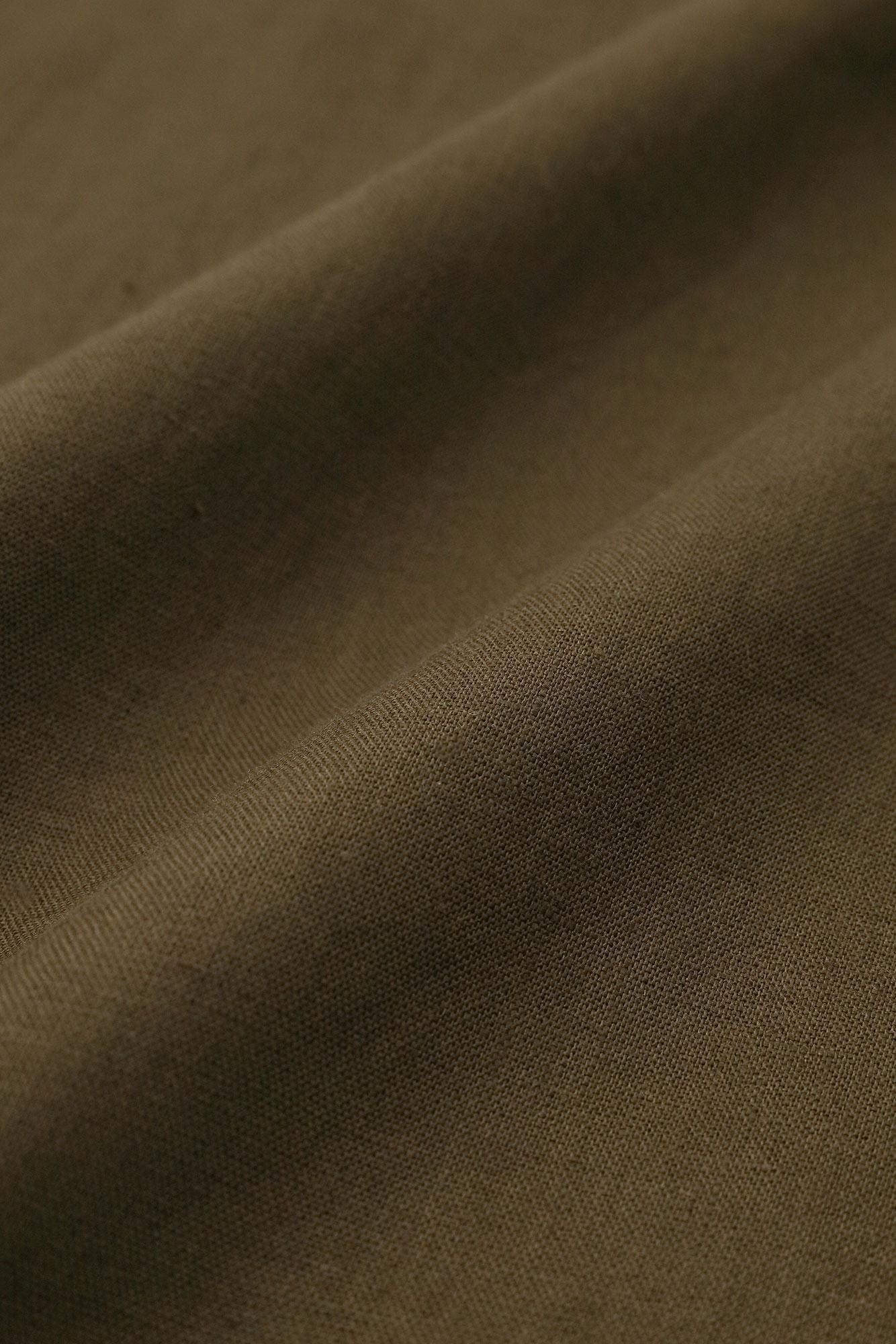 麻 闊腿褲/橄欖綠