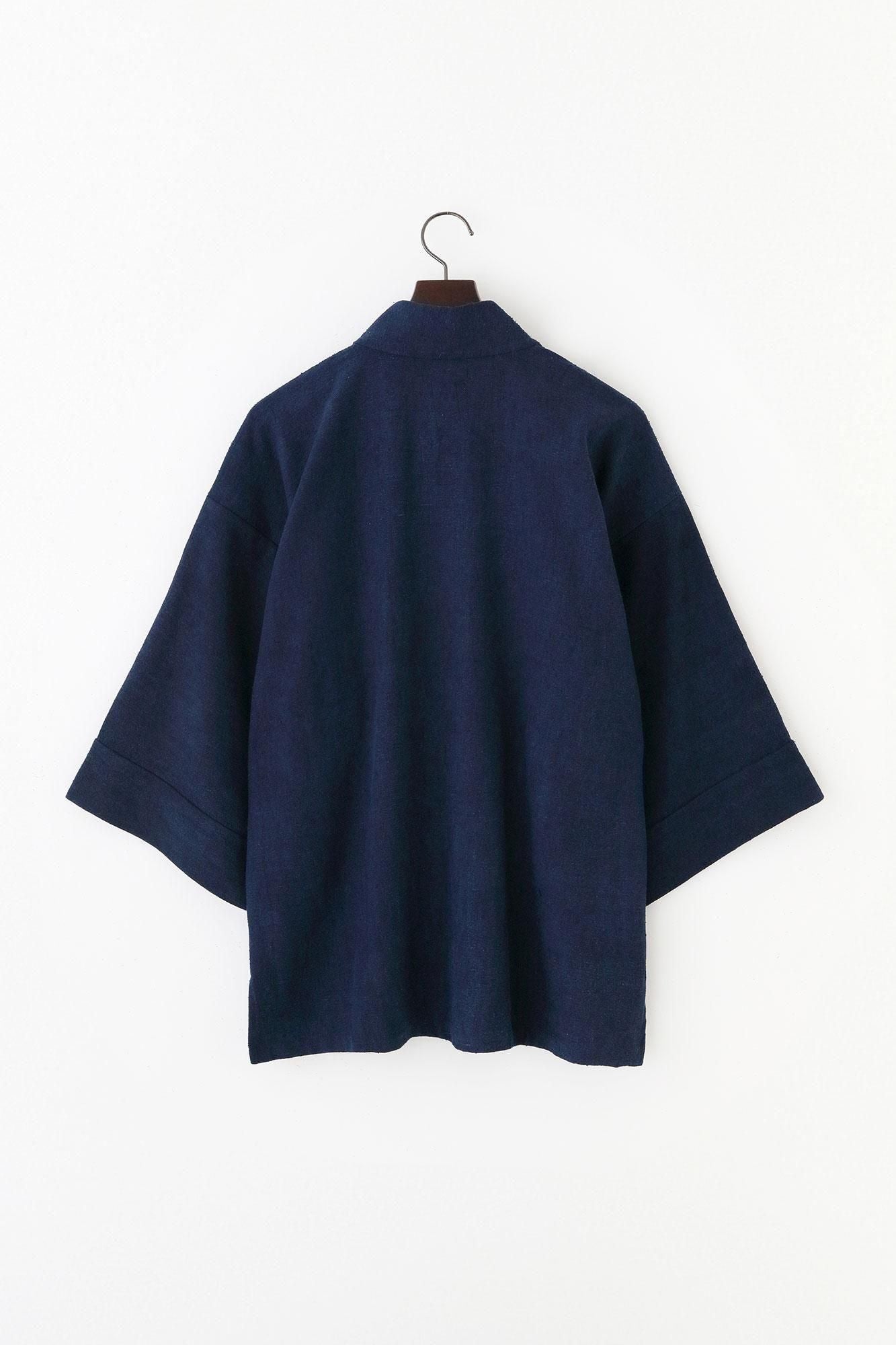 棉絲斜紋織 風靡上衣襯衣/靛藍染
