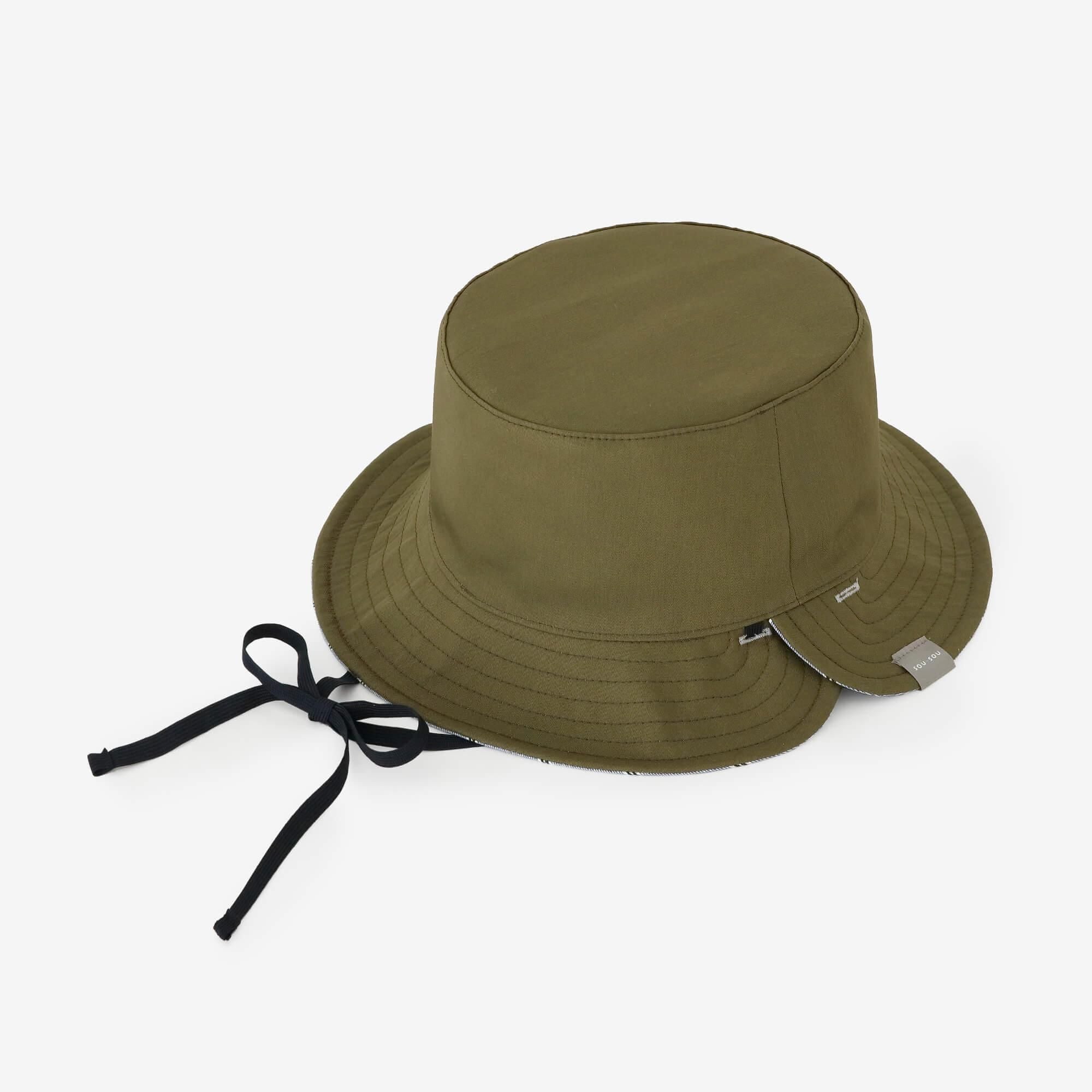 缎纹条纹可逆自行车帽/so-su-u灰蓝色(haiao)