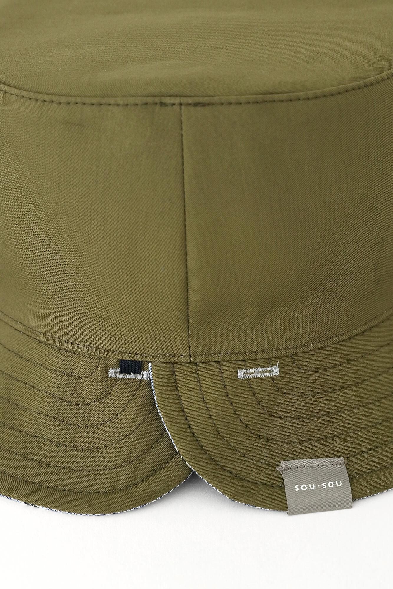 缎纹条纹可逆自行车帽/so-su-u灰蓝色(haiao)