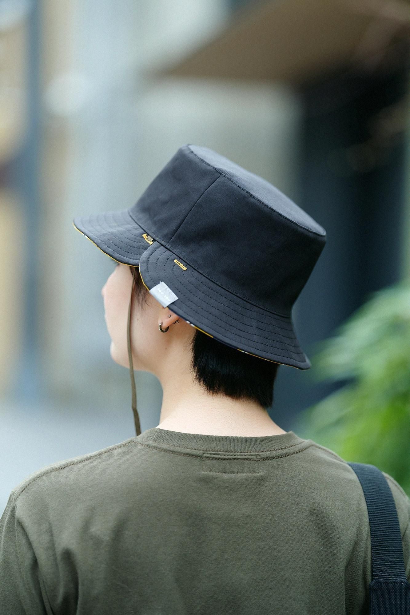 Satin Striped Reversible BIKE HAT / Polka Dots Yellow