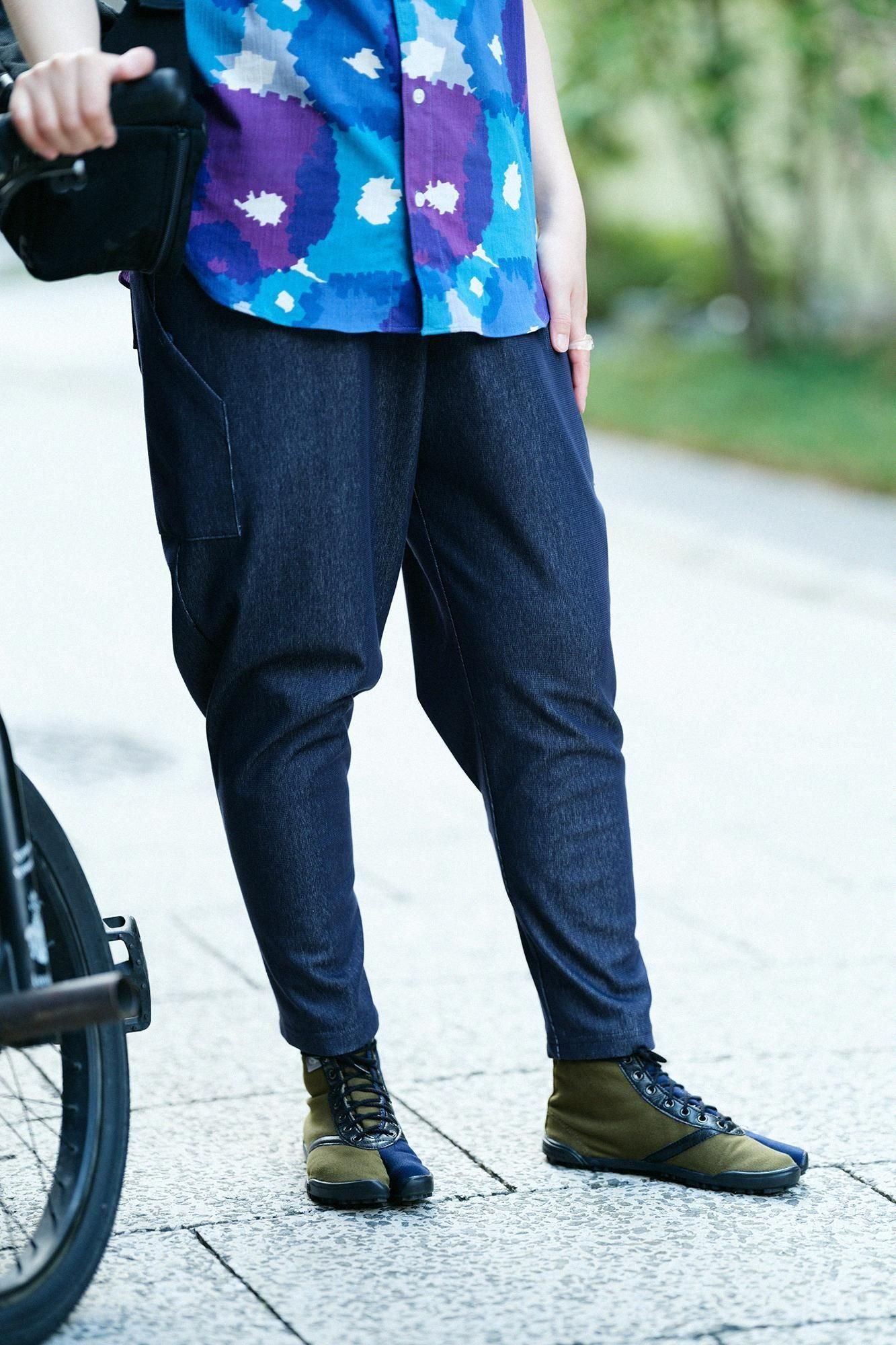 【期間限定10%OFF】Corcoran×Vertical(R)針織BIKE 修腿馬術褲/混藍色(※預計於4月29日~5月2日左右發貨)