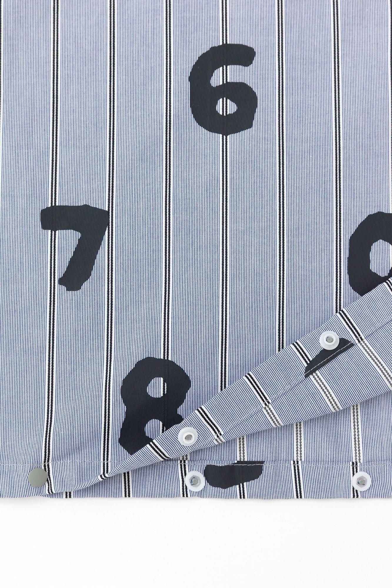 Satin Striped BIKE One-piece Dress / SO-SU-U Greyish Blue