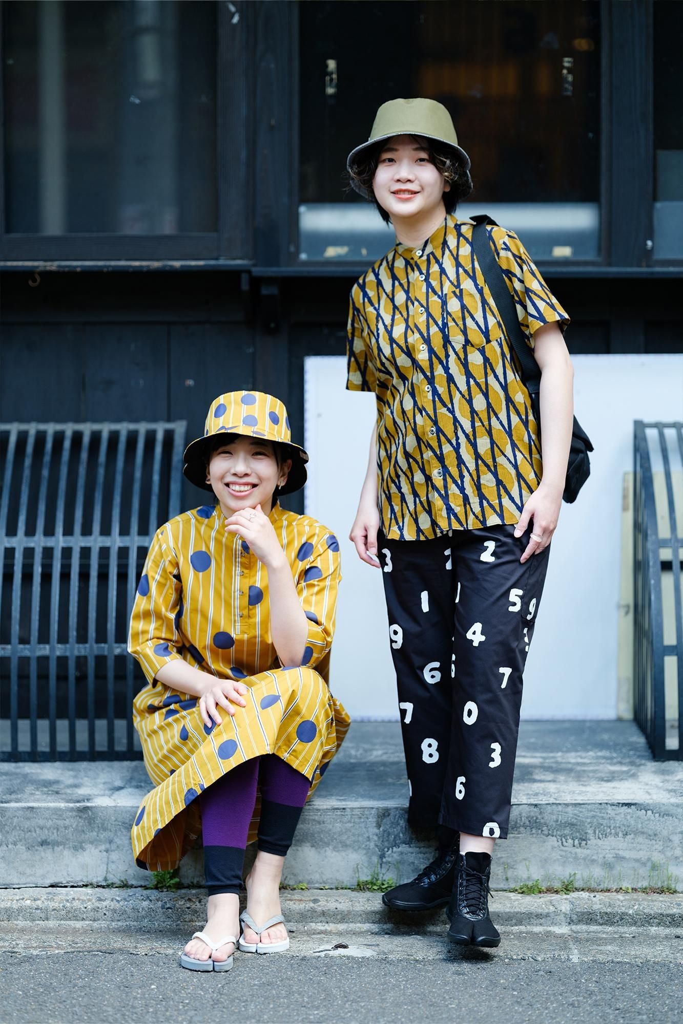 Satin Striped BIKE One-piece Dress / Polka Dots Mara Yellow