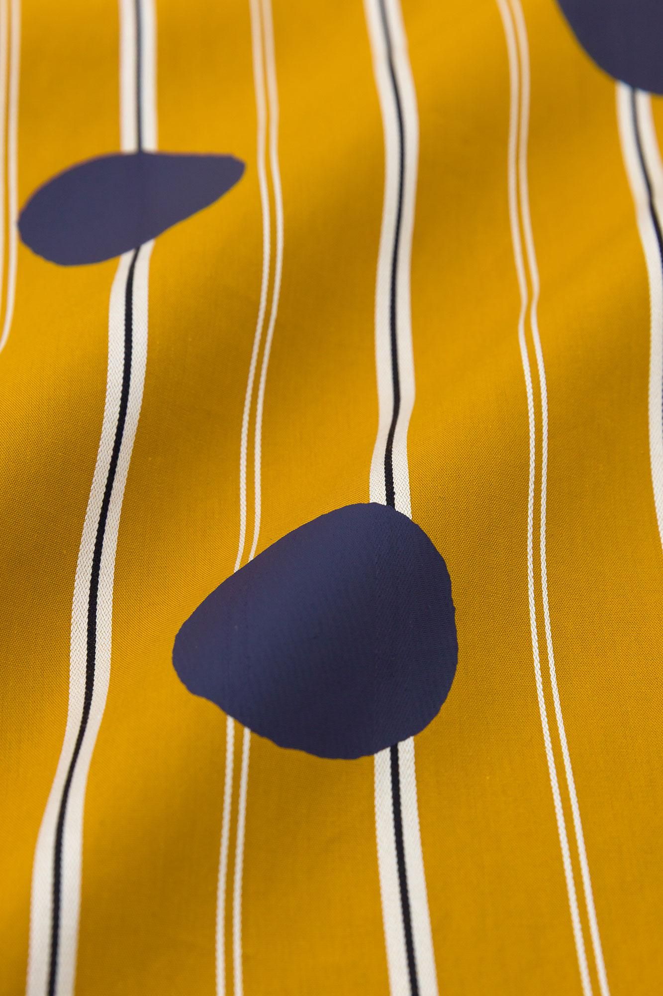 Satin Striped BIKE One-piece Dress / Polka Dots Mara Yellow