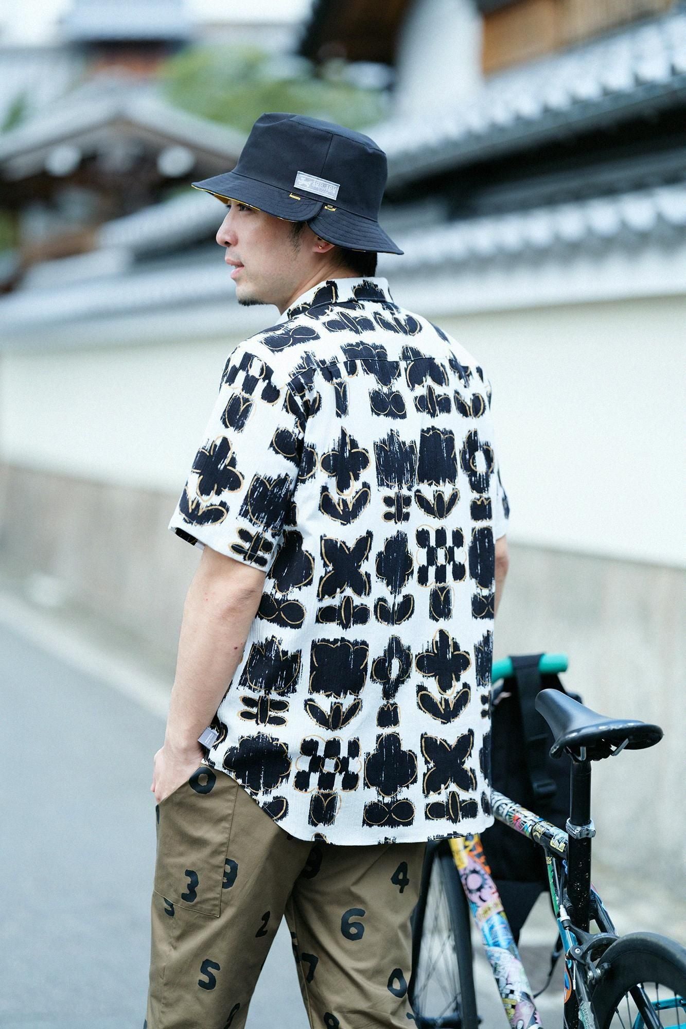 【期間限定10%OFF】高島縮棉 20/20短袖襯衫/花霧(※預計於4月29日~5月2日左右發貨)