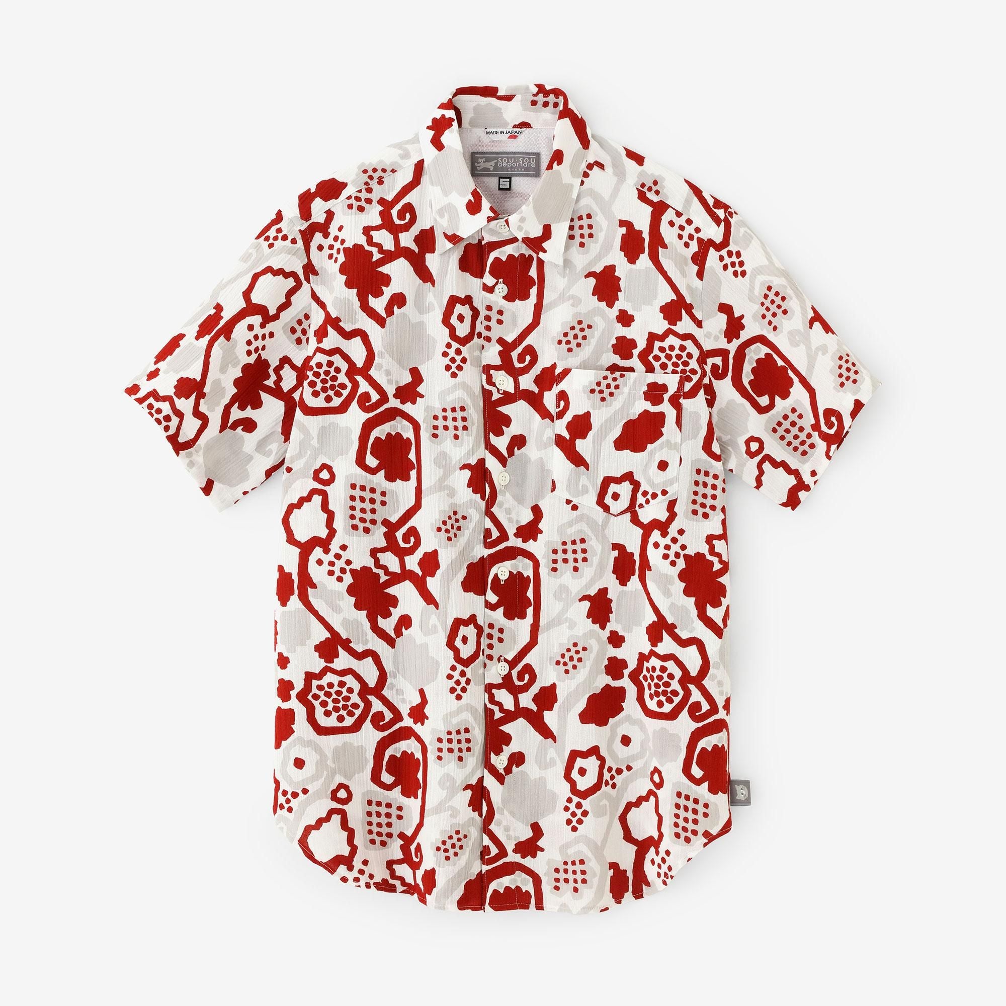 Chizimi Cotton 20/20 Short Sleeve Shirt / Grape Arabesque