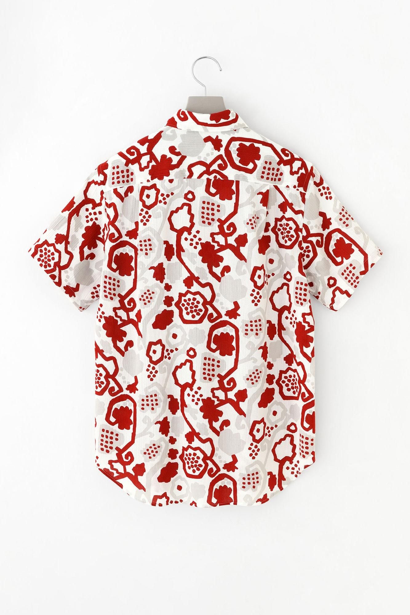 Chizimi Cotton 20/20 Short Sleeve Shirt / Grape Arabesque