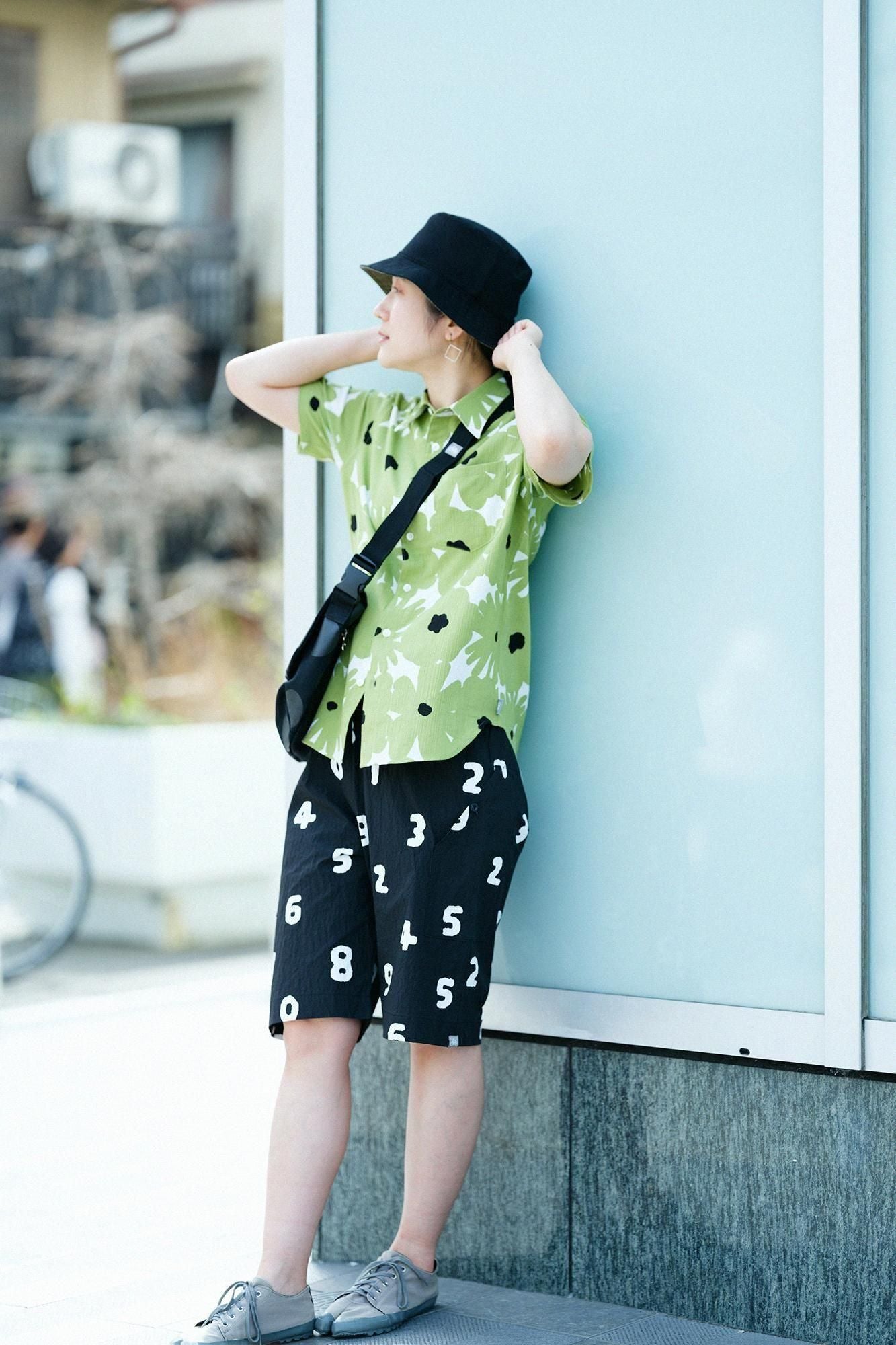 Chizimi Cotton 20/20 Short Sleeve Shirt / Oraka Yellowish Green