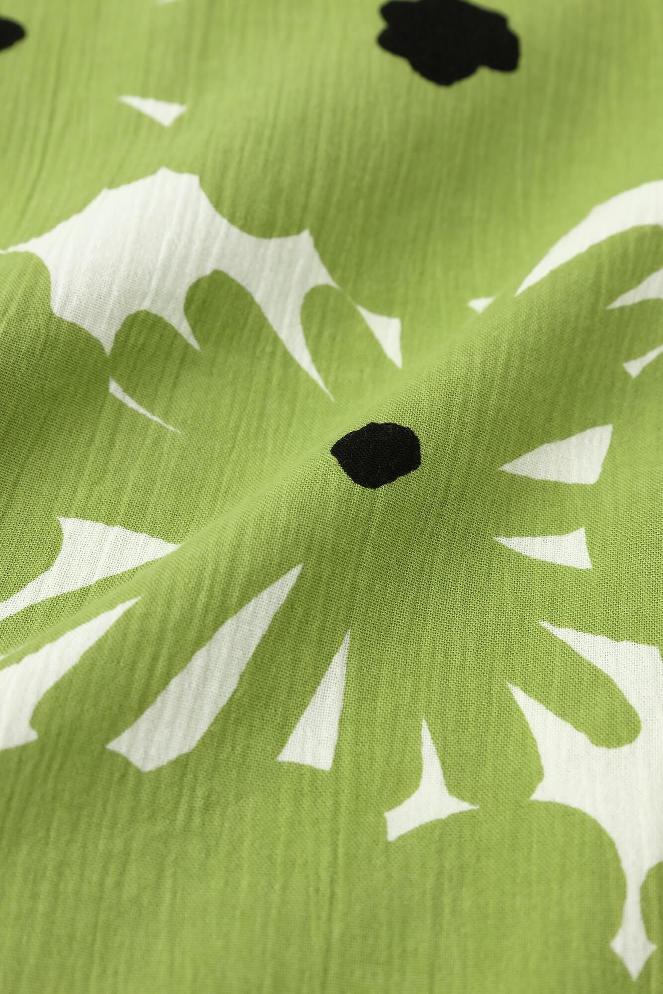 Chizimi Cotton 20/20 Short Sleeve Shirt / Oraka Yellowish Green