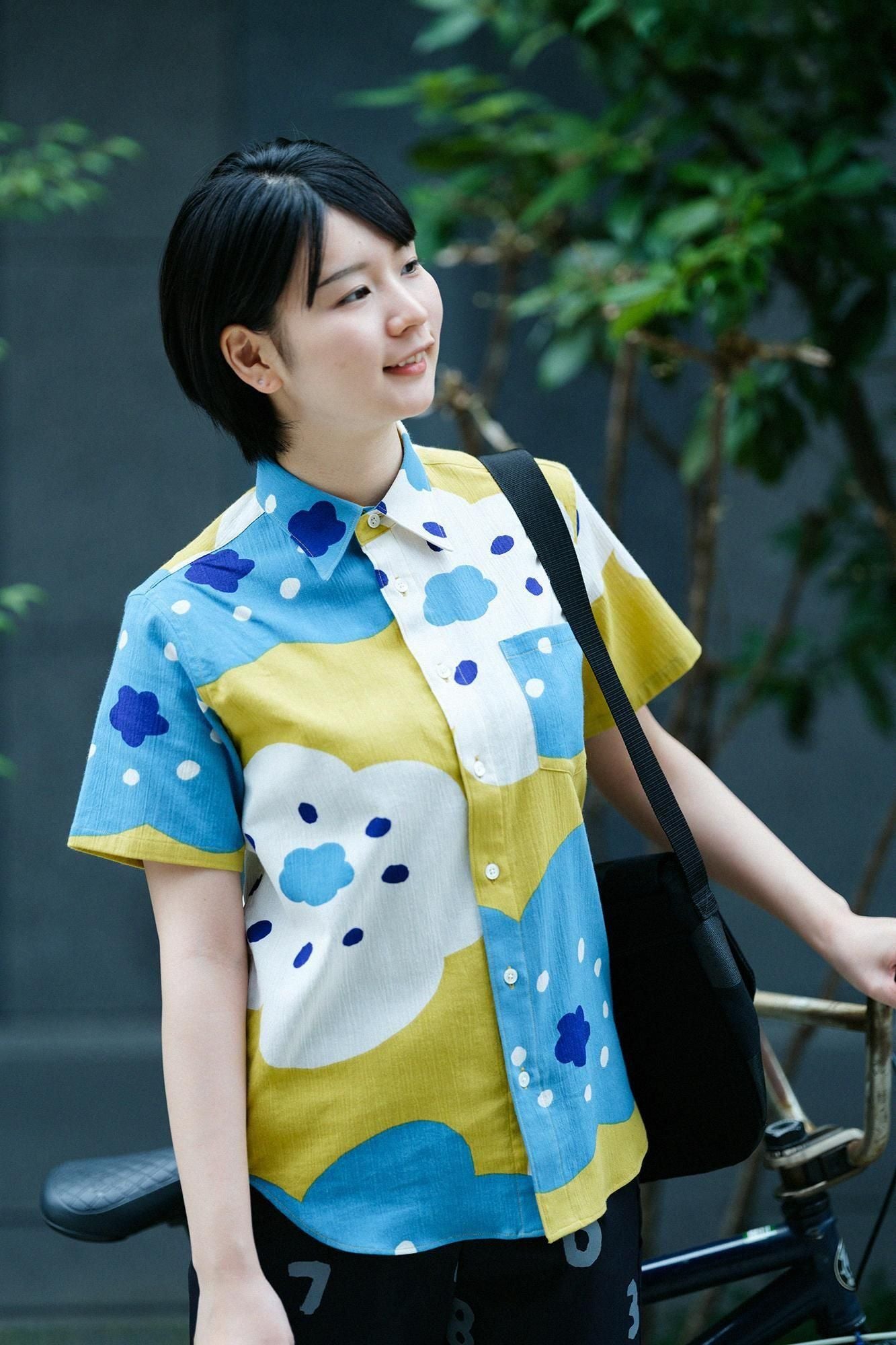 【Online】Chizimi Cotton 20/20 Short Sleeve Shirt/Smile Golden Yellow(KogaNecolour)