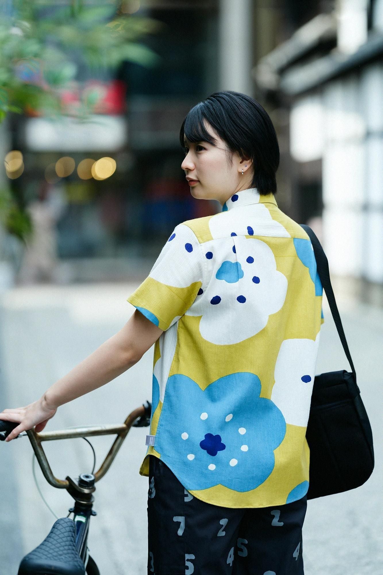 【Online】Chizimi Cotton 20/20 Short Sleeve Shirt/Smile Golden Yellow(KogaNecolour)