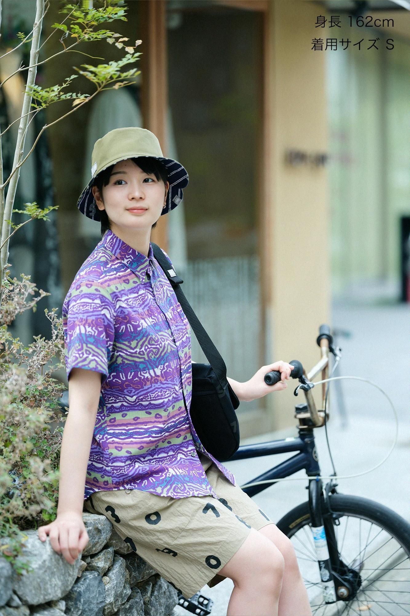 【期間限定10%OFF】高島縮棉 20/20短袖襯衫/撩亂(※預計於4月29日~5月2日左右發貨)