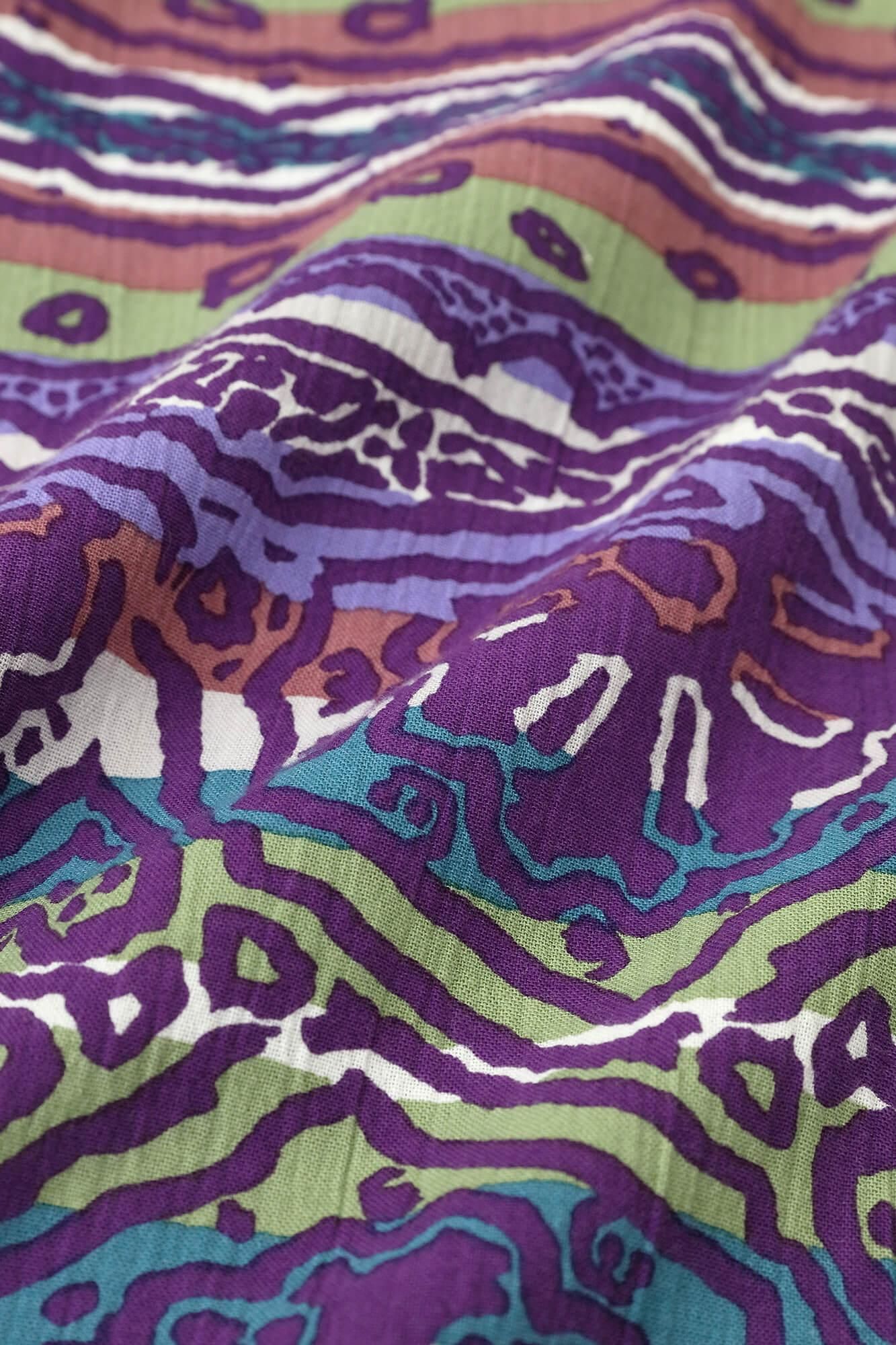 【期間限定10%OFF】高島縮棉 20/20短袖襯衫/撩亂(※預計於4月29日~5月2日左右發貨)