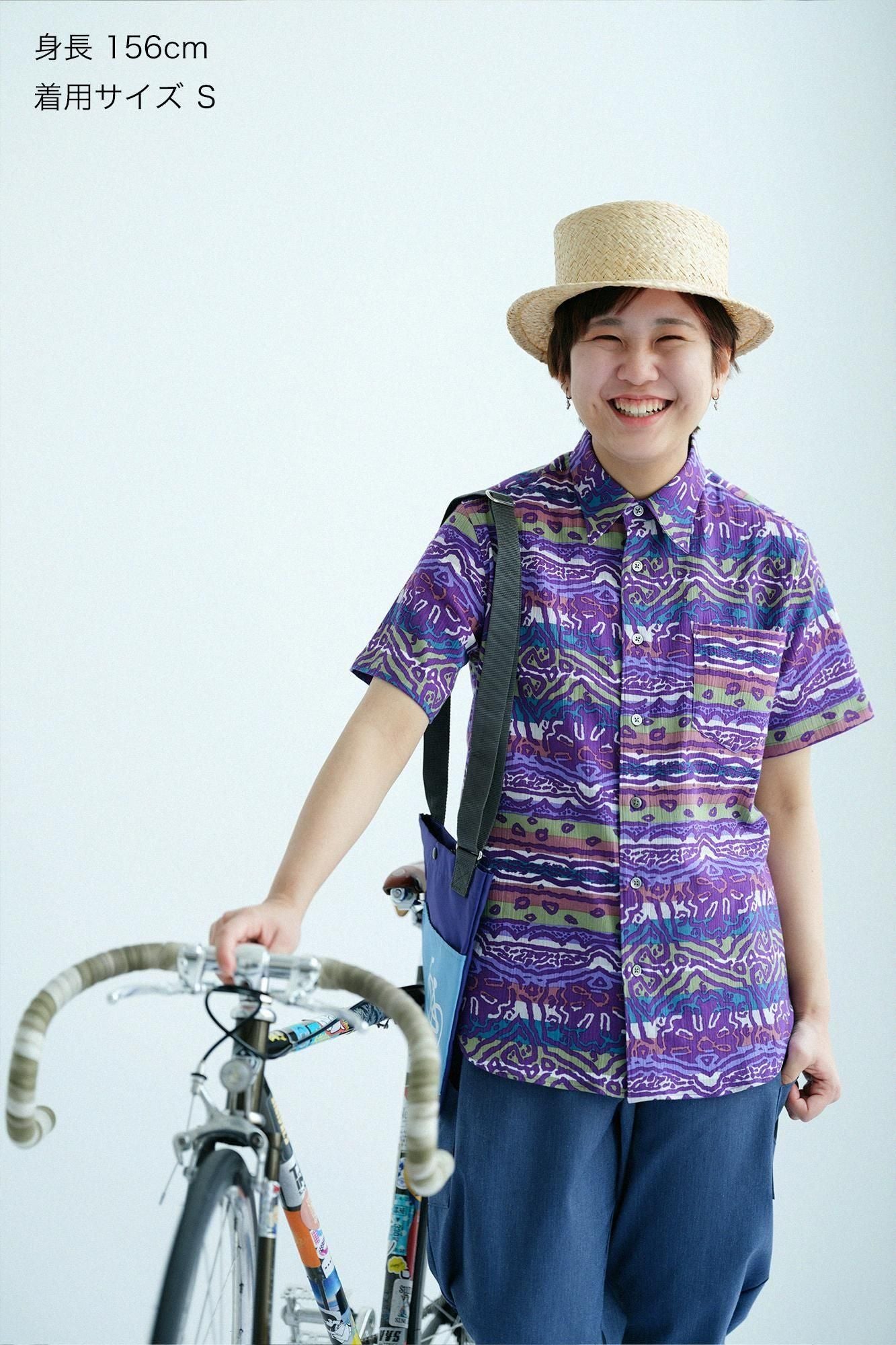 【期間限定10%OFF】高島縮棉 20/20短袖襯衫/撩亂(※預計於4月29日~5月2日左右發貨)