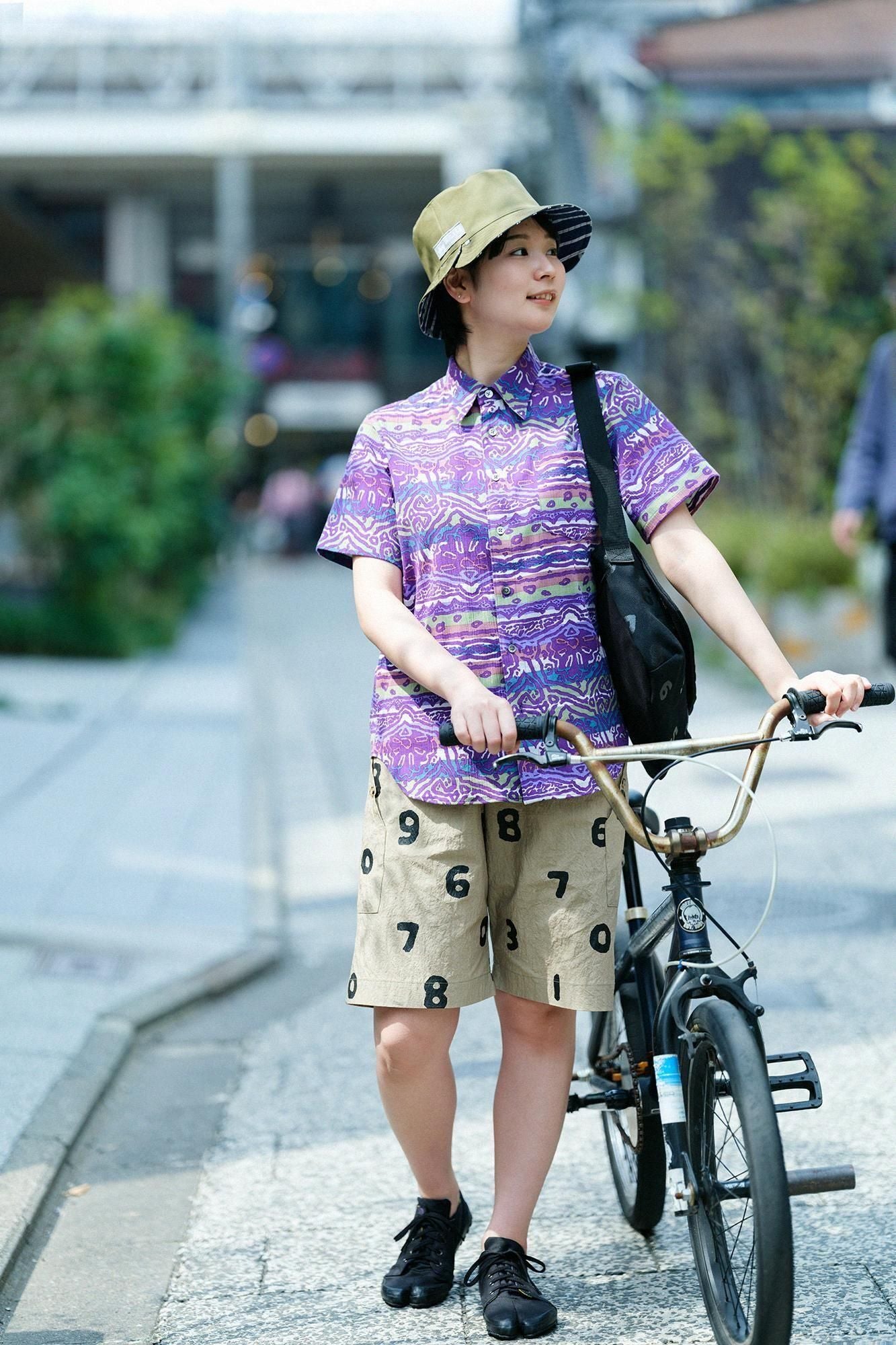 【期間限定10%OFF】高島縮棉 20/20短袖襯衫/撩亂(※預計於4月29日~5月2日左右發貨)